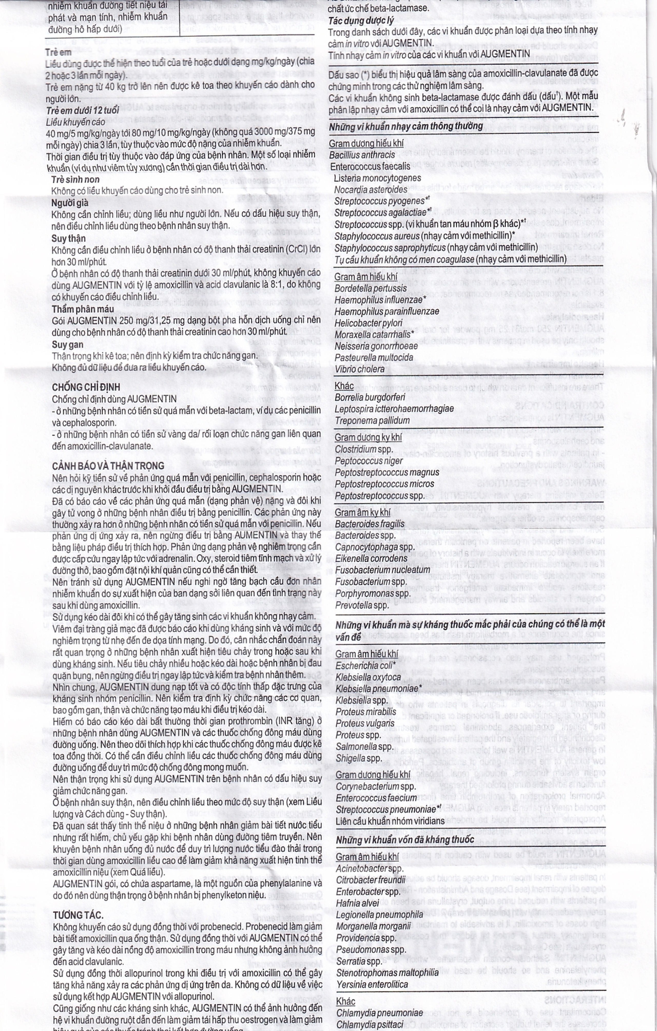 Bột Augmentin 250mg/31.25mg GSK điều trị nhiễm khuẩn (12 gói)