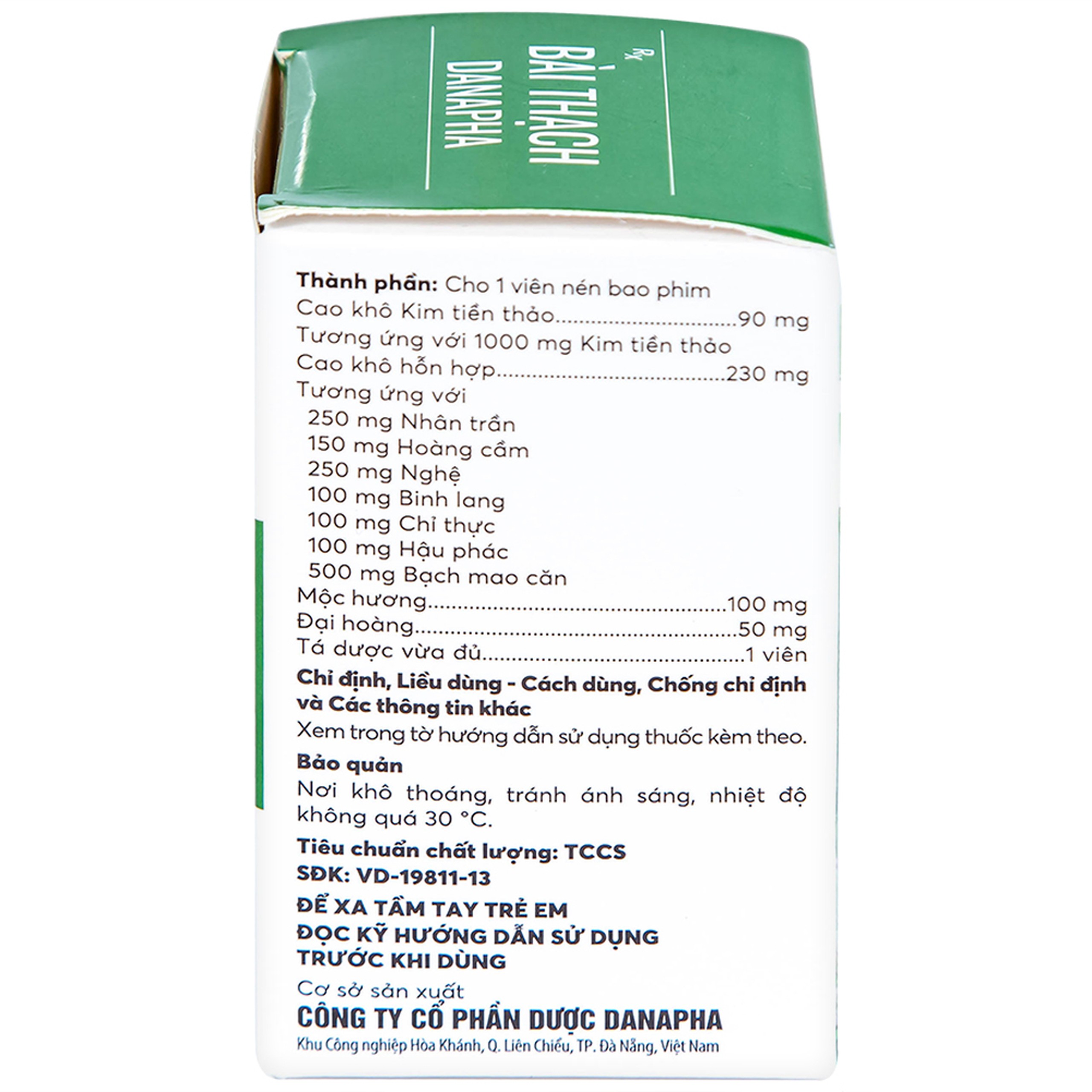 Thuốc Bài Thạch Danapha điều trị sỏi thận - tiết niệu, sỏi mật (45 viên)