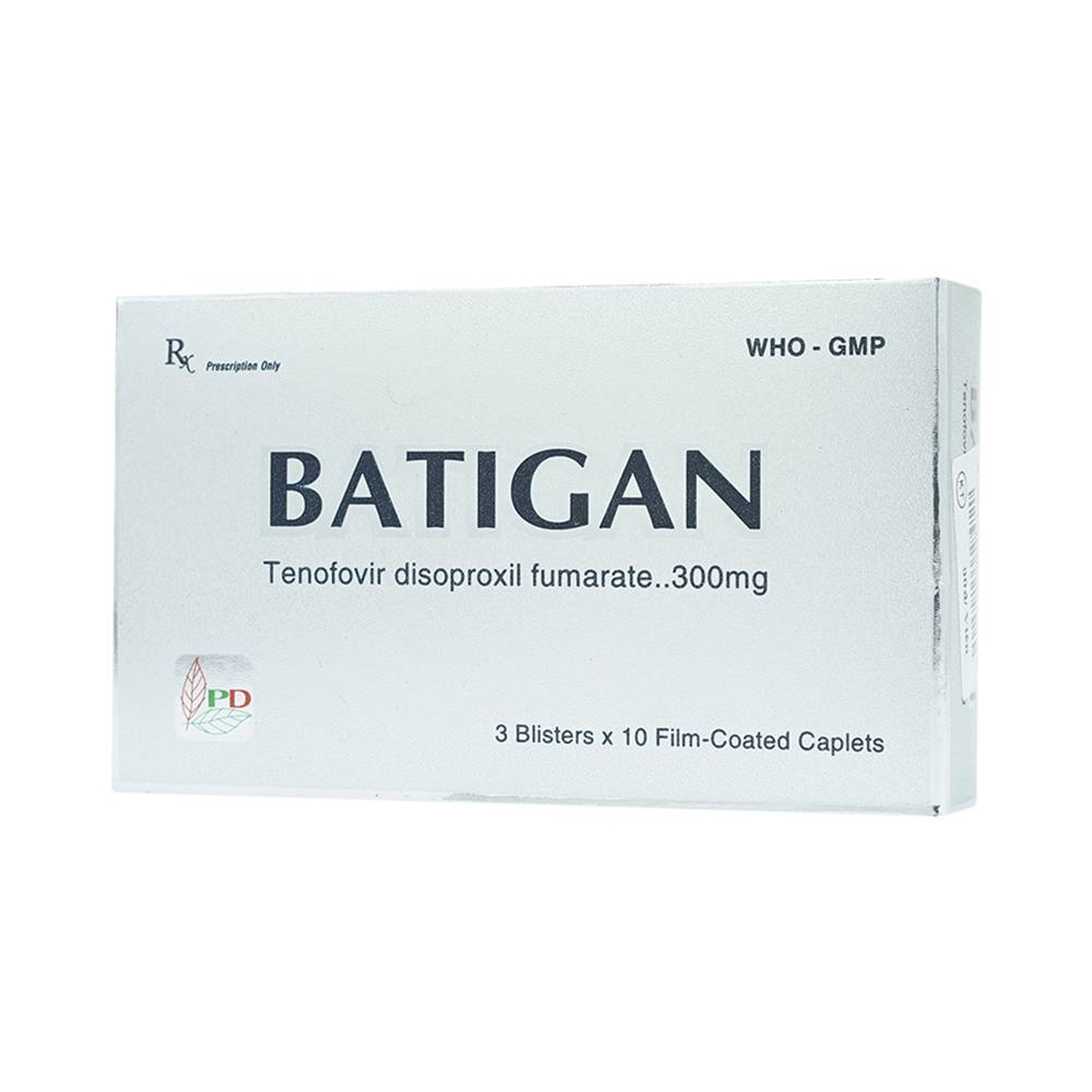 Thuốc Batigan 300mg Phương Đông hỗ trợ điều trị nhiễm HIV-1, viêm gan B mạn tính (3 vỉ x 10 viên)