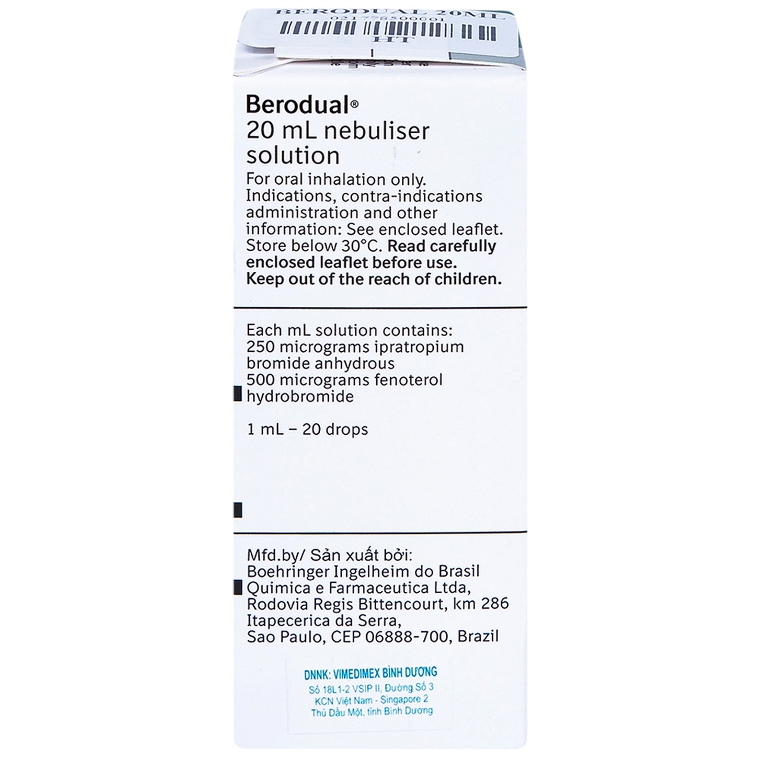 Dung dịch Berodual Boehringer hỗ trợ giãn phế quản (20ml)