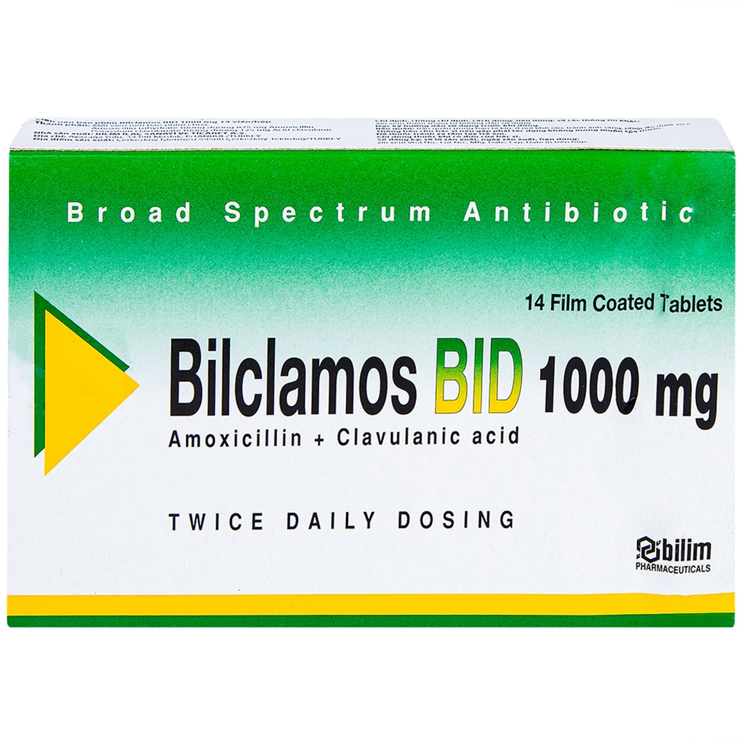 Thuốc Bilclamos Bid 1000mg Bilim Ilac điều trị nhiễm khuẩn (2 vỉ x 7 viên)