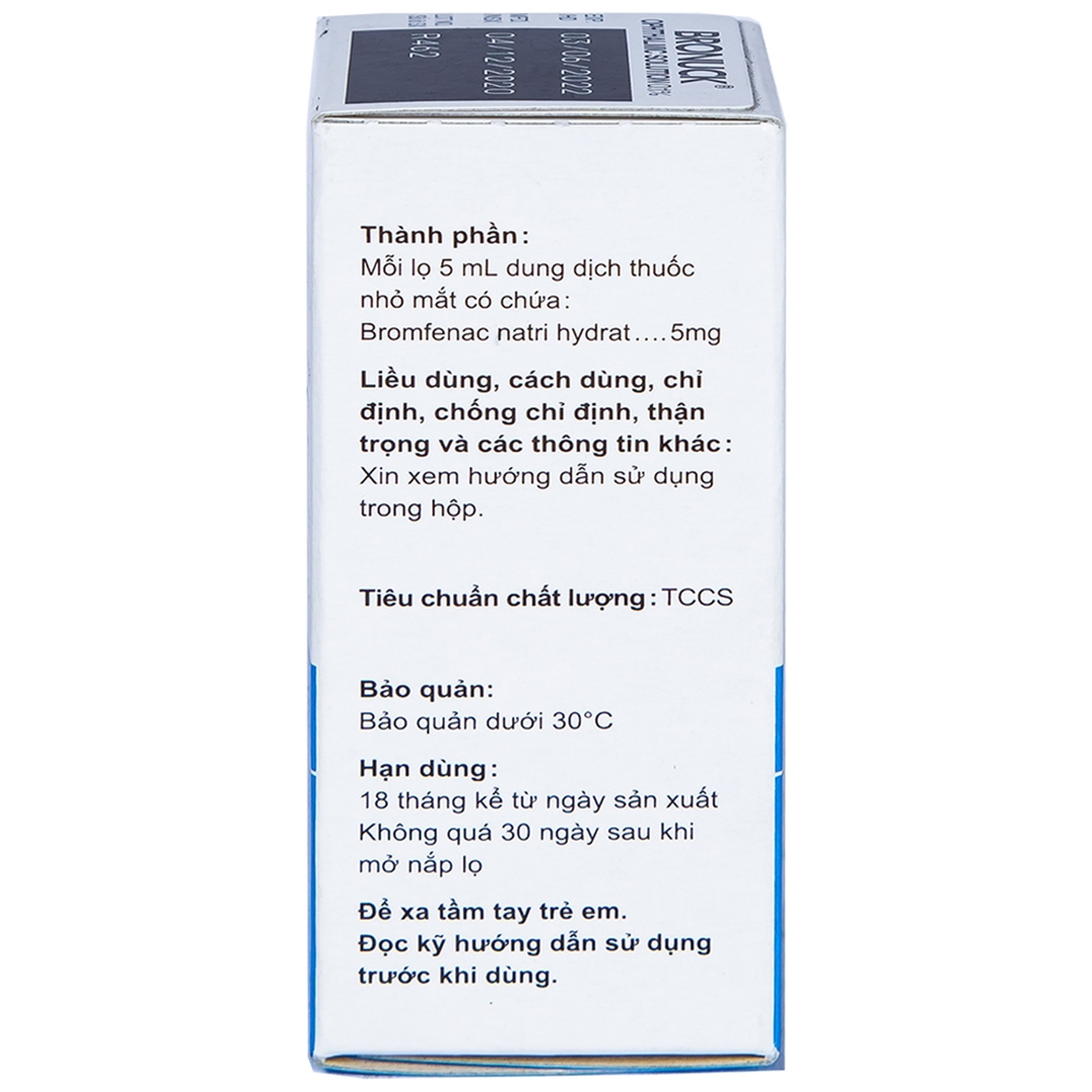 Thuốc nhỏ mắt Bronuck Senju Pharm điều trị viêm bờ mi, viêm kết mạc, viêm củng mạc (5ml)