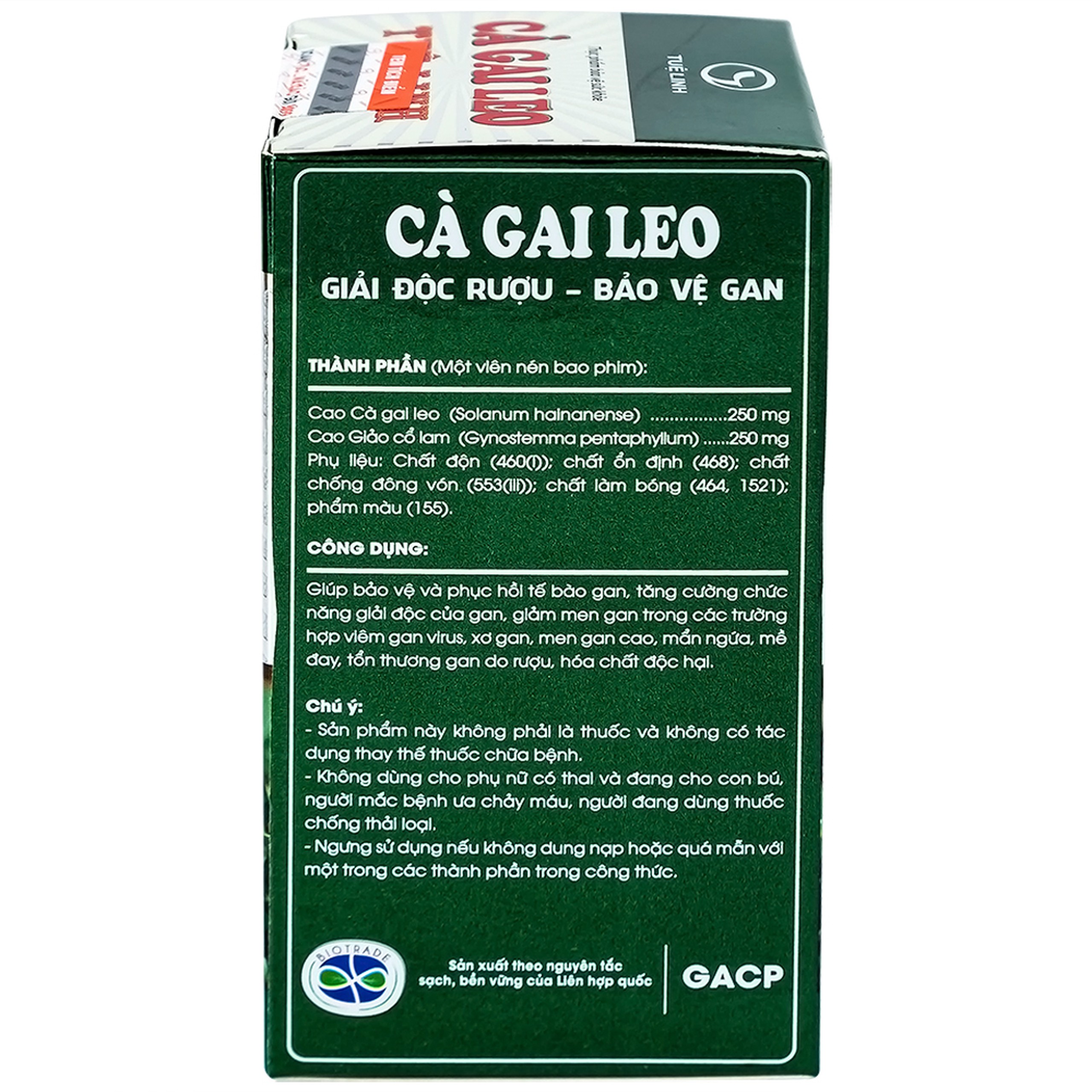 Viên tăng cường chức năng giải độc của gan Cà Gai Leo Tuệ Linh (60 viên)