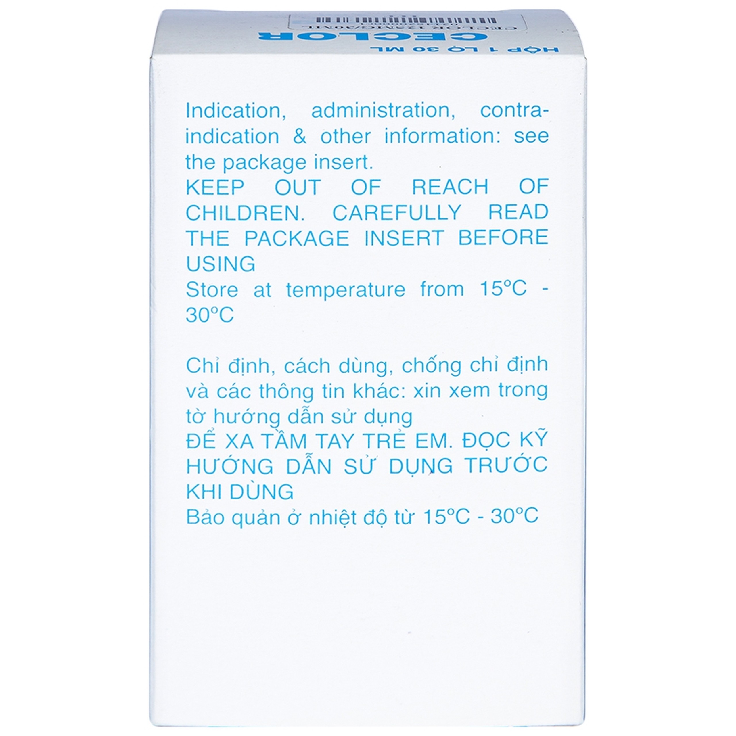 Bột pha hỗn dịch uống Ceclor 125mg Menarini điều trị nhiễm khuẩn (30ml)