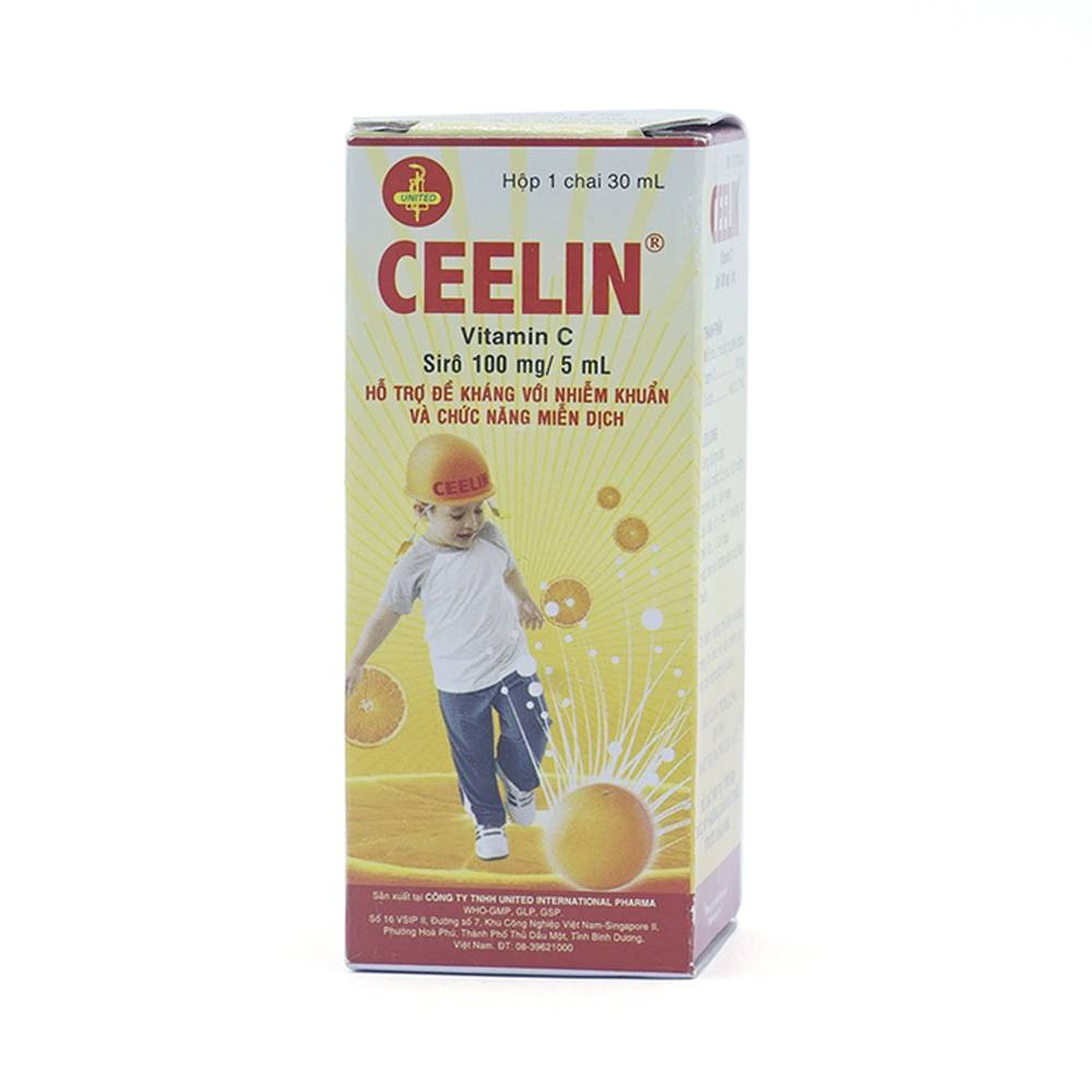 Siro Ceelin United bổ sung vitamin C, tăng cường sức đề kháng (30ml)