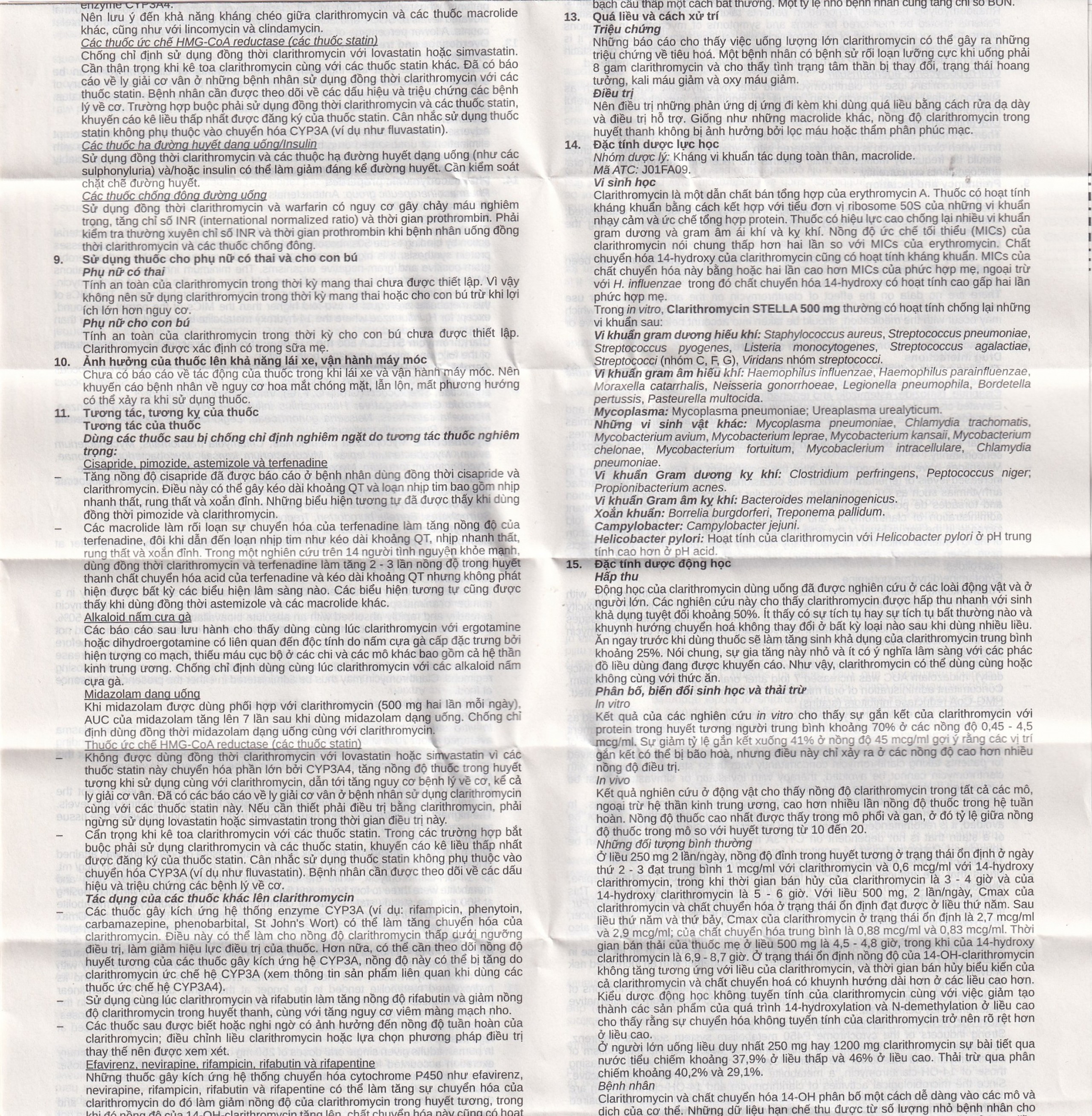 Thuốc Clarithromycin Stella 500mg điều trị nhiễm trùng (4 vỉ x 7 viên)