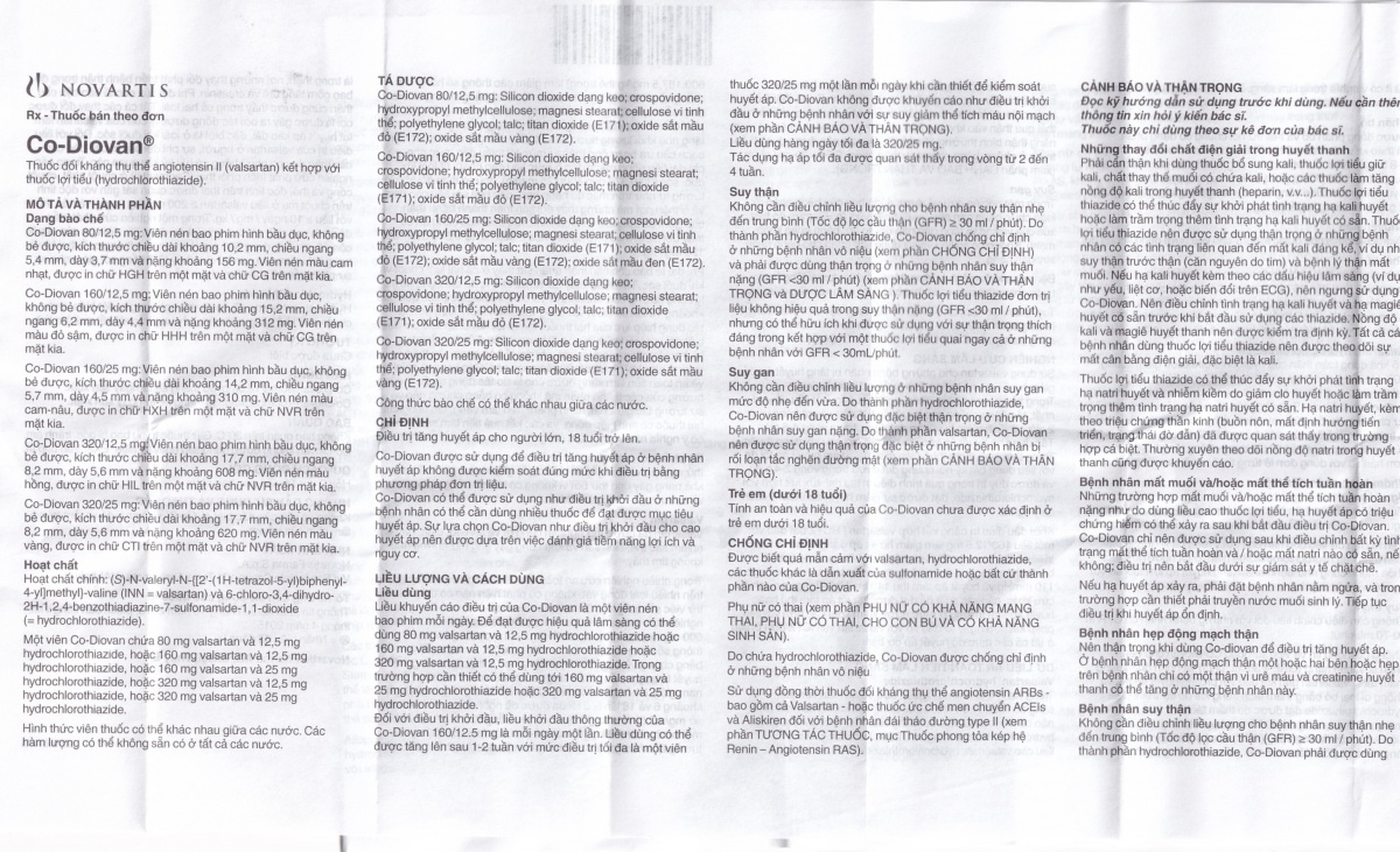 Thuốc Codiovan 160mg/25mg Novartis điều trị tăng huyết áp (2 vỉ x 14 viên)