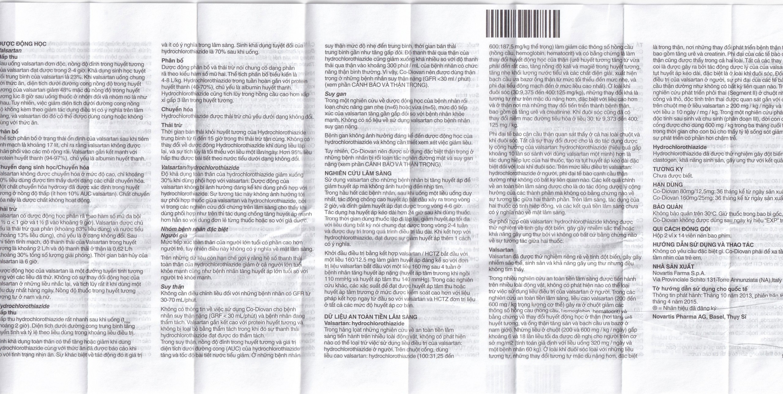 Thuốc Codiovan 80mg/12.5mg Novartis điều trị tăng huyết áp (2 vỉ x 14 viên)