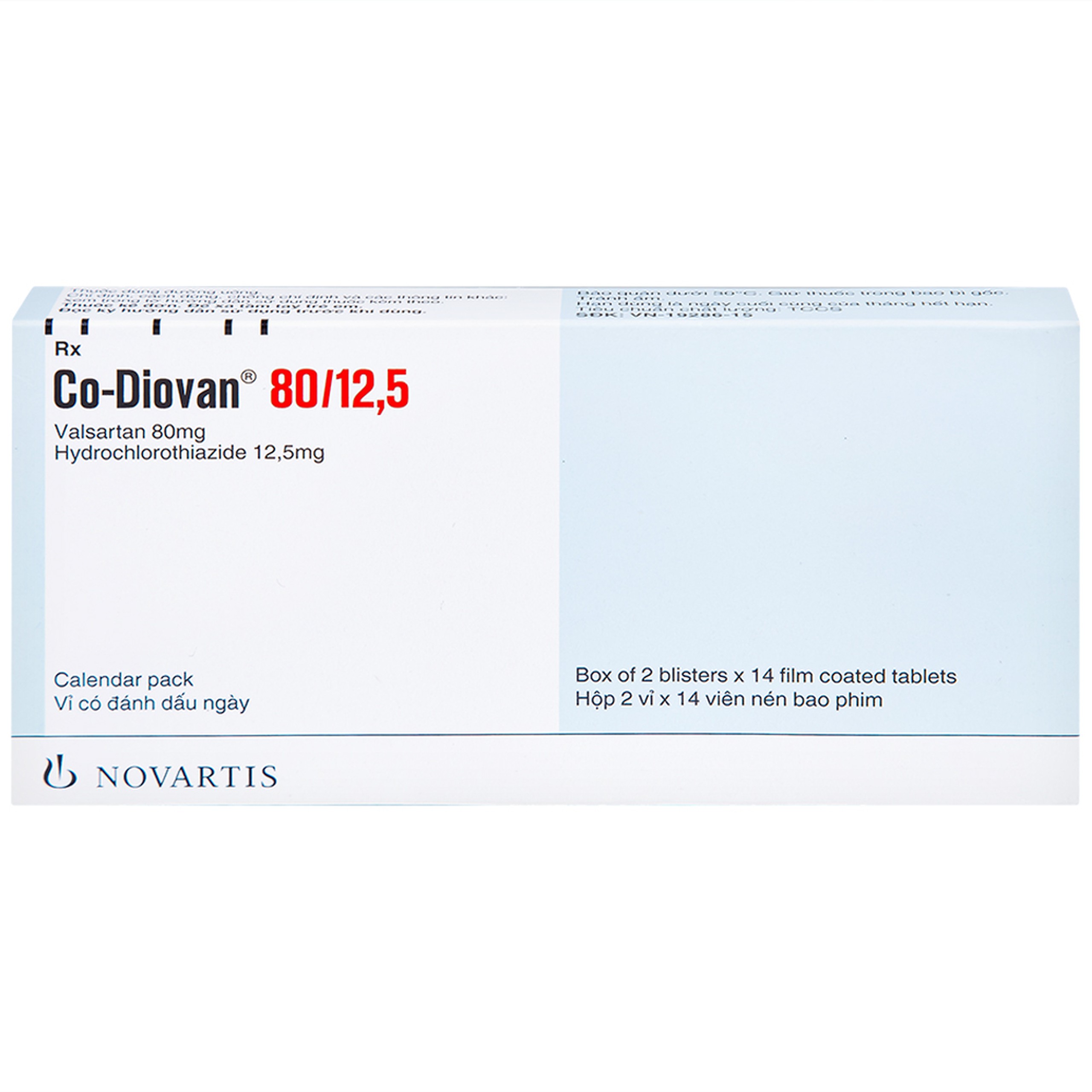 Thuốc Codiovan 80mg/12.5mg Novartis điều trị tăng huyết áp (2 vỉ x 14 viên)