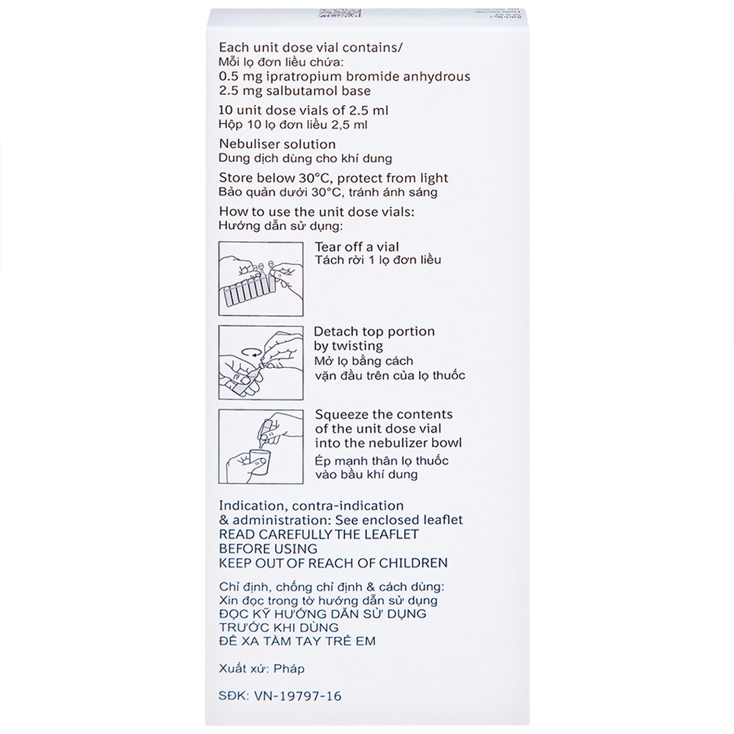 Dung dịch khí dung Combivent Boehringer kiểm soát co thắt phế quản (1 vỉ x 10 ống)