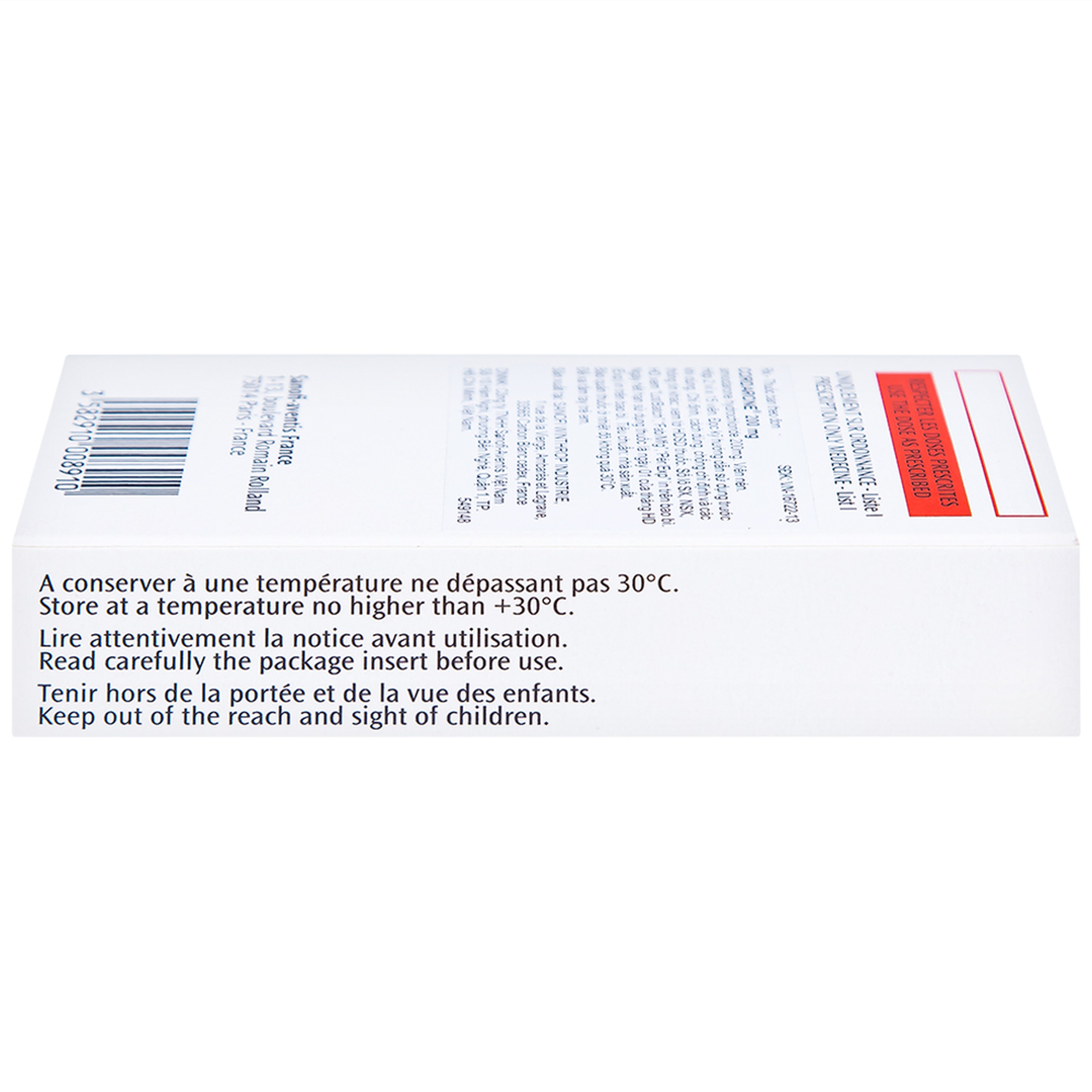 Thuốc Cordarone 200mg Sanofi phòng ngừa và điều trị một số dạng rối loạn nhịp tim (30 viên)