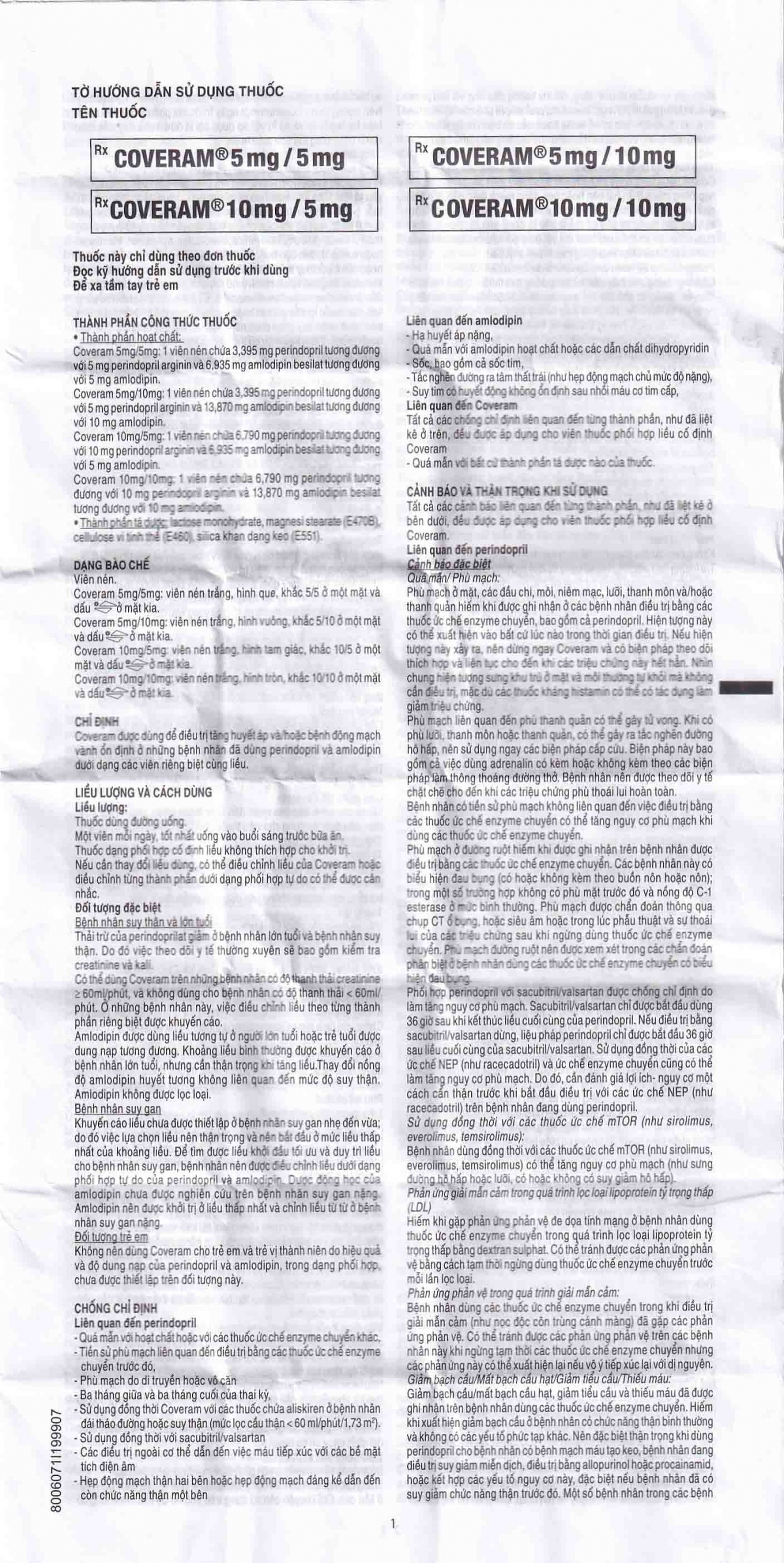 Thuốc Coveram 10mg/10mg Servier điều trị tăng huyết áp (30 viên)