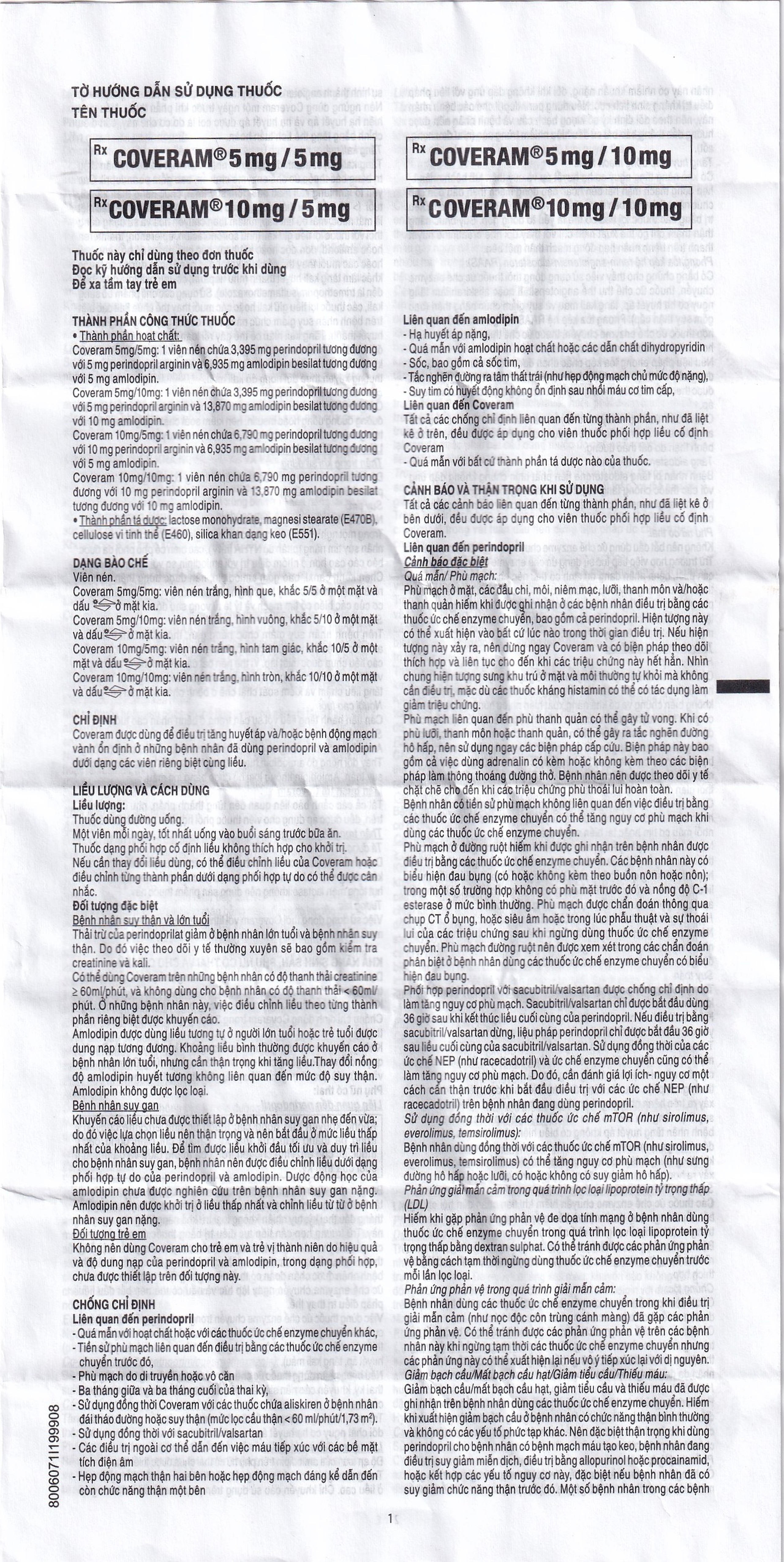 Thuốc Coveram 5mg/10mg Servier điều trị tăng huyết áp (30 viên)