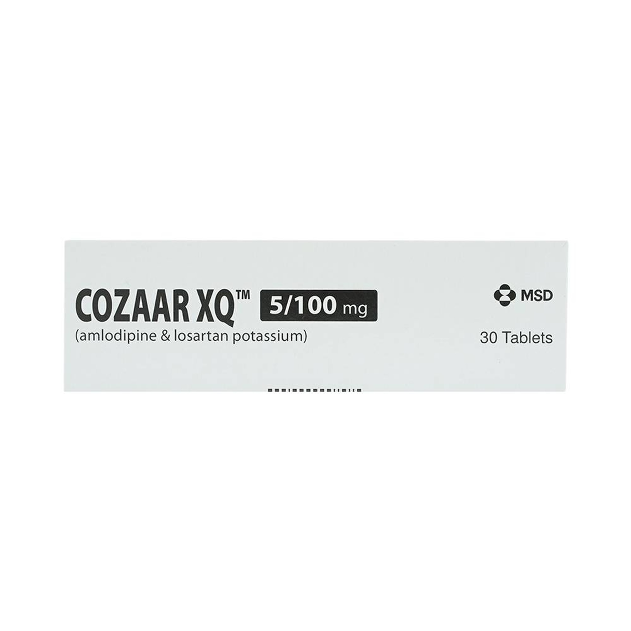 Thuốc Cozaar XQ 5/100mg MSD điều trị cao huyết áp vô căn (3 vỉ x 10 viên)