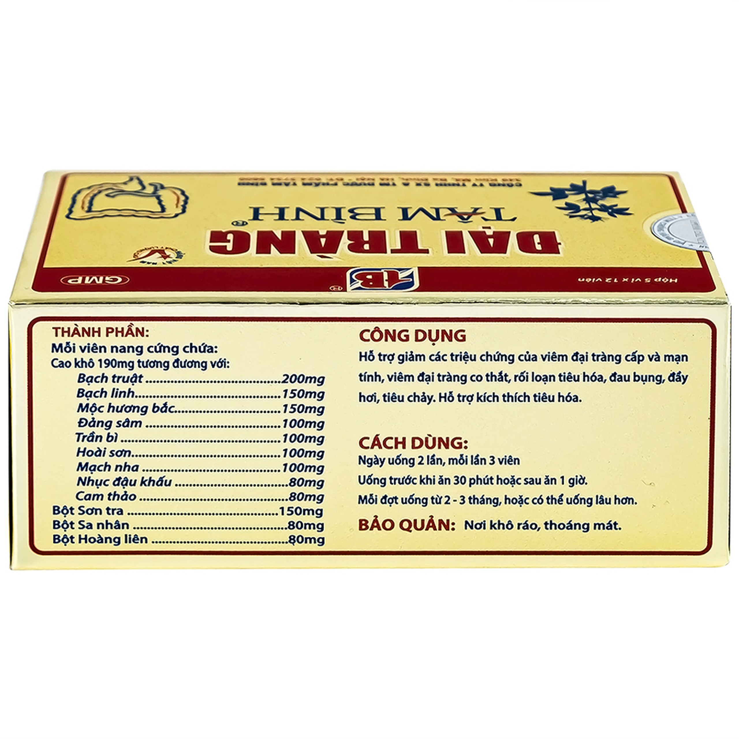 Viên giảm viêm đại tràng cấp và mãn tính Đại Tràng Tâm Bình (5 vỉ x 12 viên)