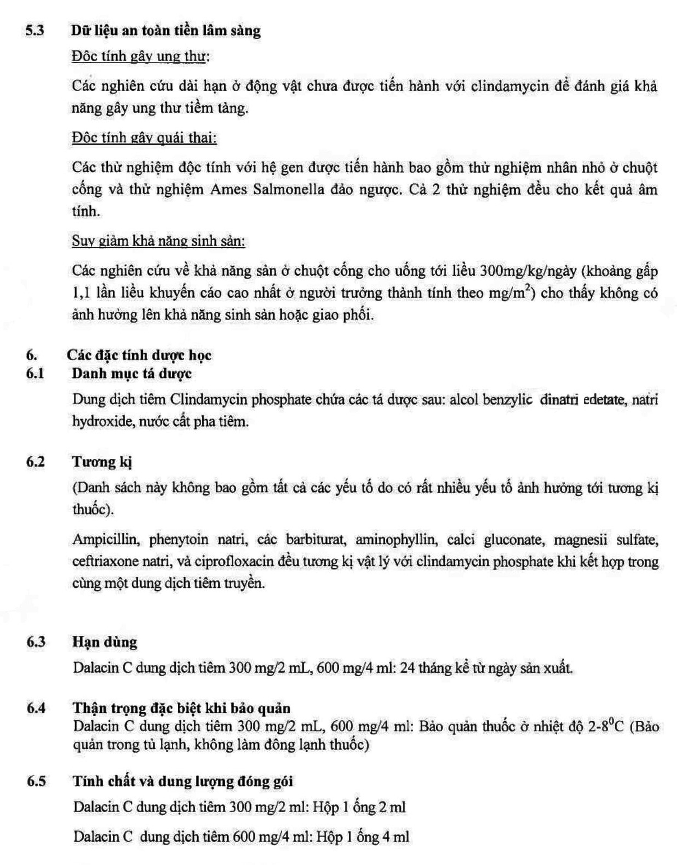 Thuốc tiêm Dalacin C 600mg/4ml Pfizer điều trị nhiễm khuẩn (4ml)