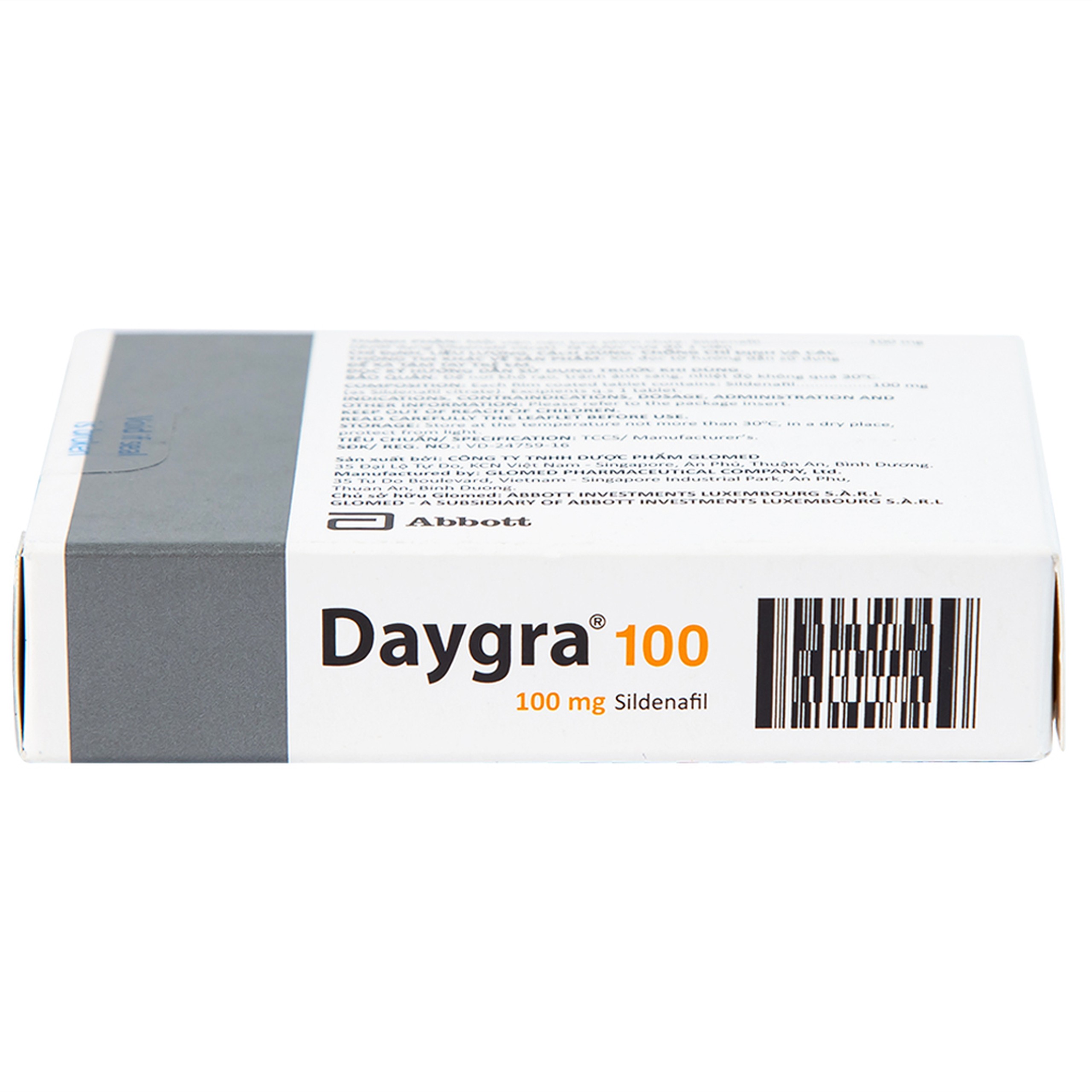 Thuốc Daygra 100 Abbott điều trị rối loạn cương dương (1 vỉ x 4 viên)