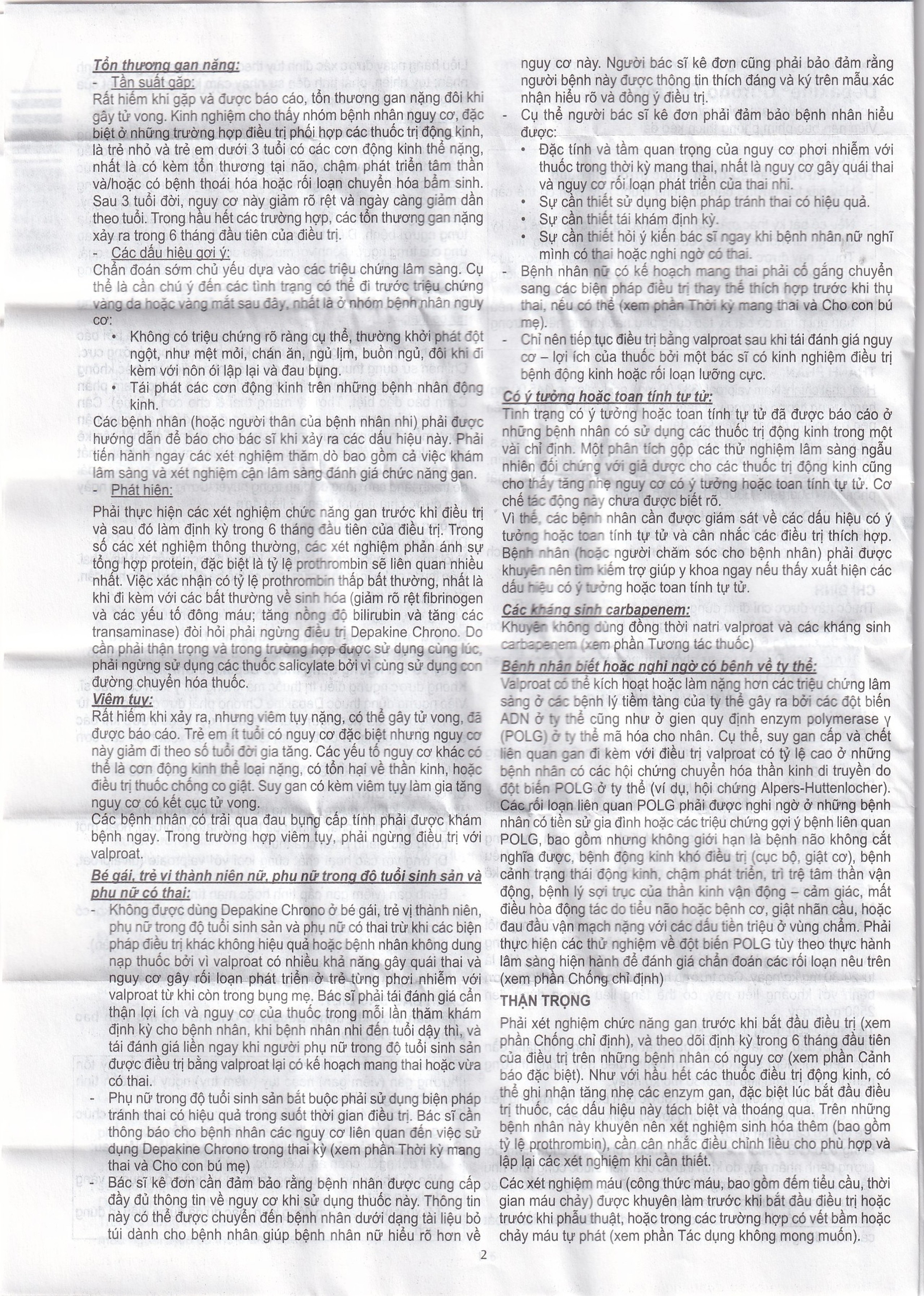 Thuốc Depakine Chrono 500mg Sanofi điều trị động kinh (30 viên)