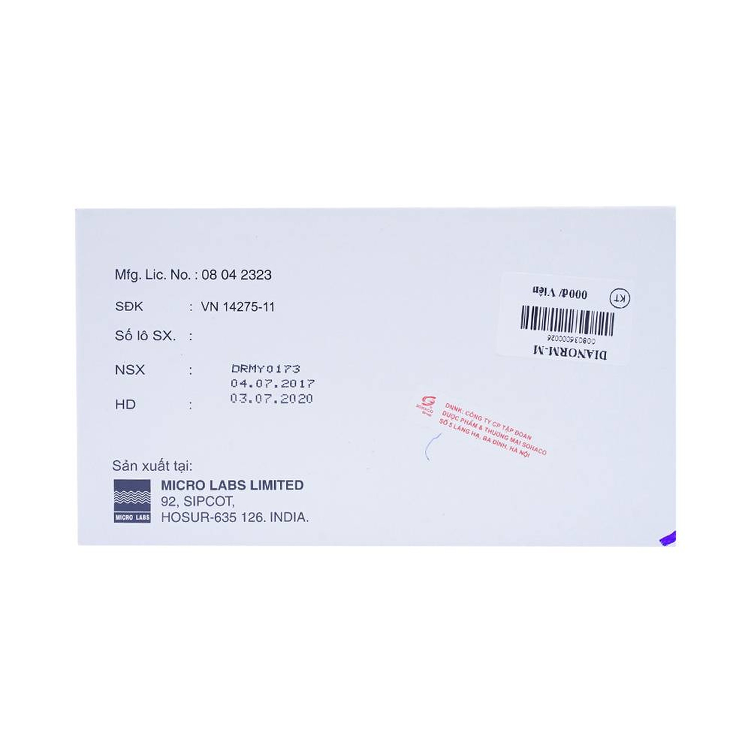 Thuốc Dianorm-M Micro điều trị đái tháo đường (10 vỉ x 10 viên)