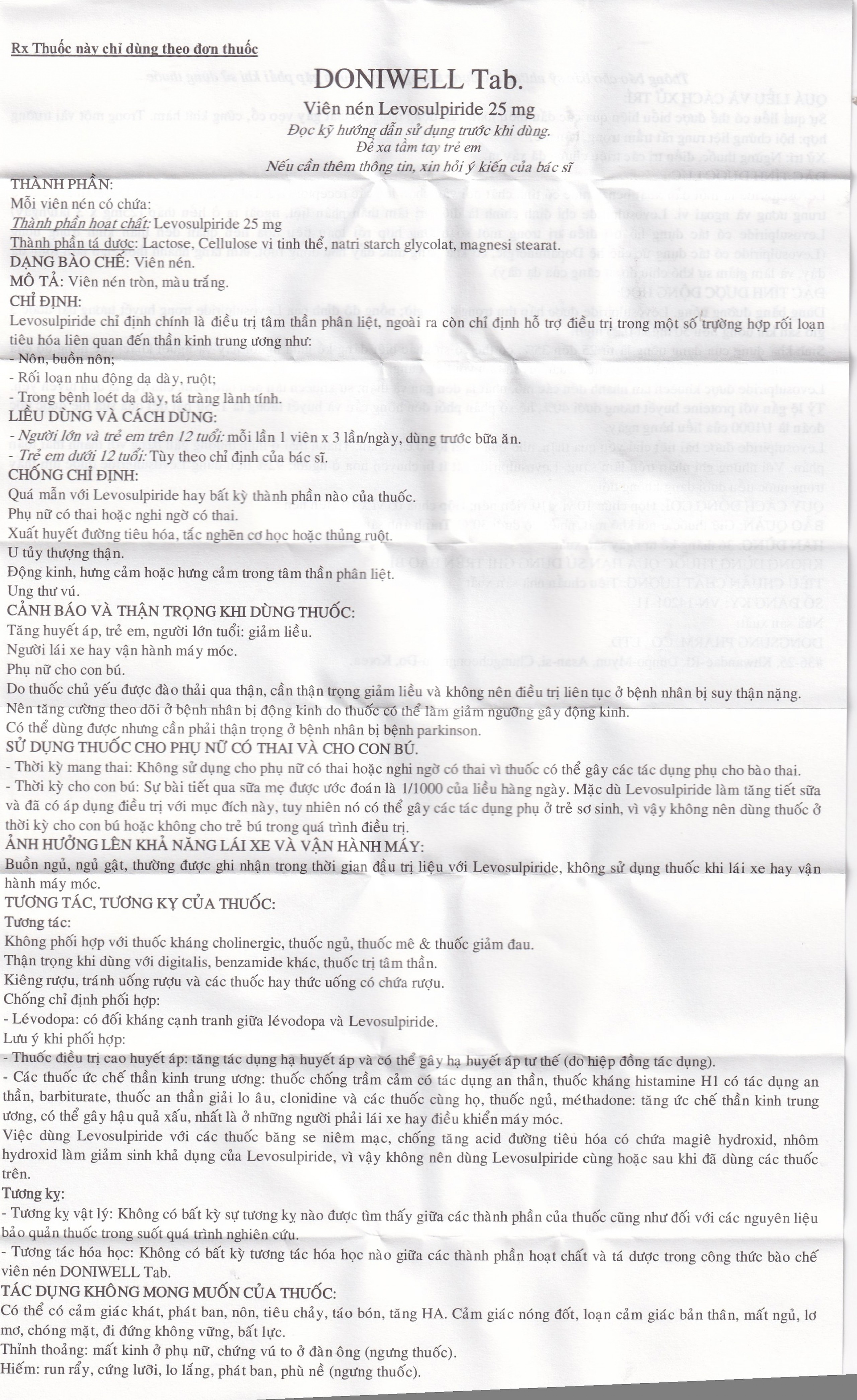 Thuốc Doniwell Kyung Dong điều trị tâm thần phân liệt (10 vỉ x 10 viên)