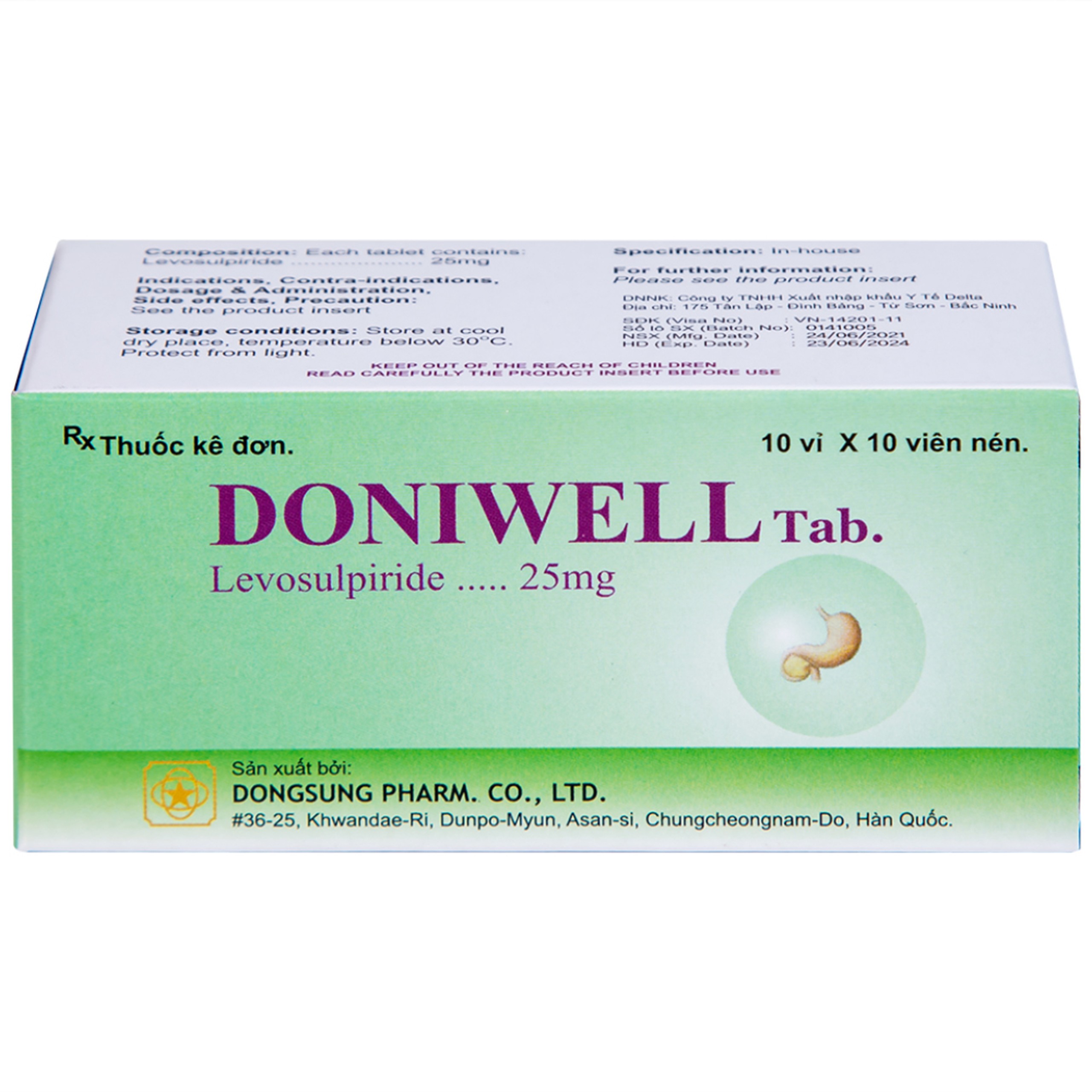 Thuốc Doniwell Kyung Dong điều trị tâm thần phân liệt (10 vỉ x 10 viên)
