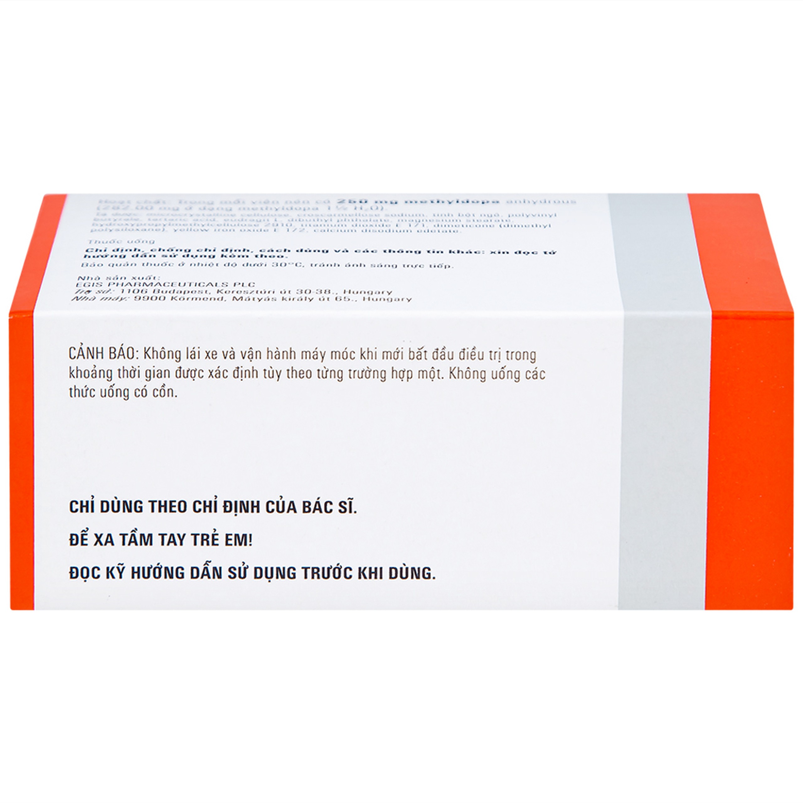 Thuốc Dopegyt 250mg Egis Pharma điều trị tăng huyết áp (10 vỉ x 10 viên)