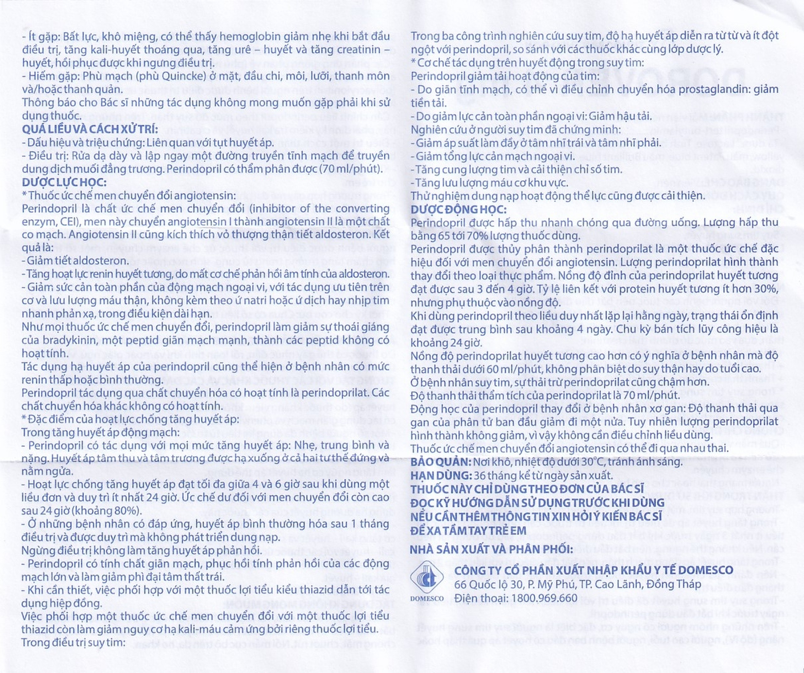 Thuốc Dorover 4mg Domesco điều trị tăng huyết áp, suy tim sung huyết (1 vỉ x 30 viên)