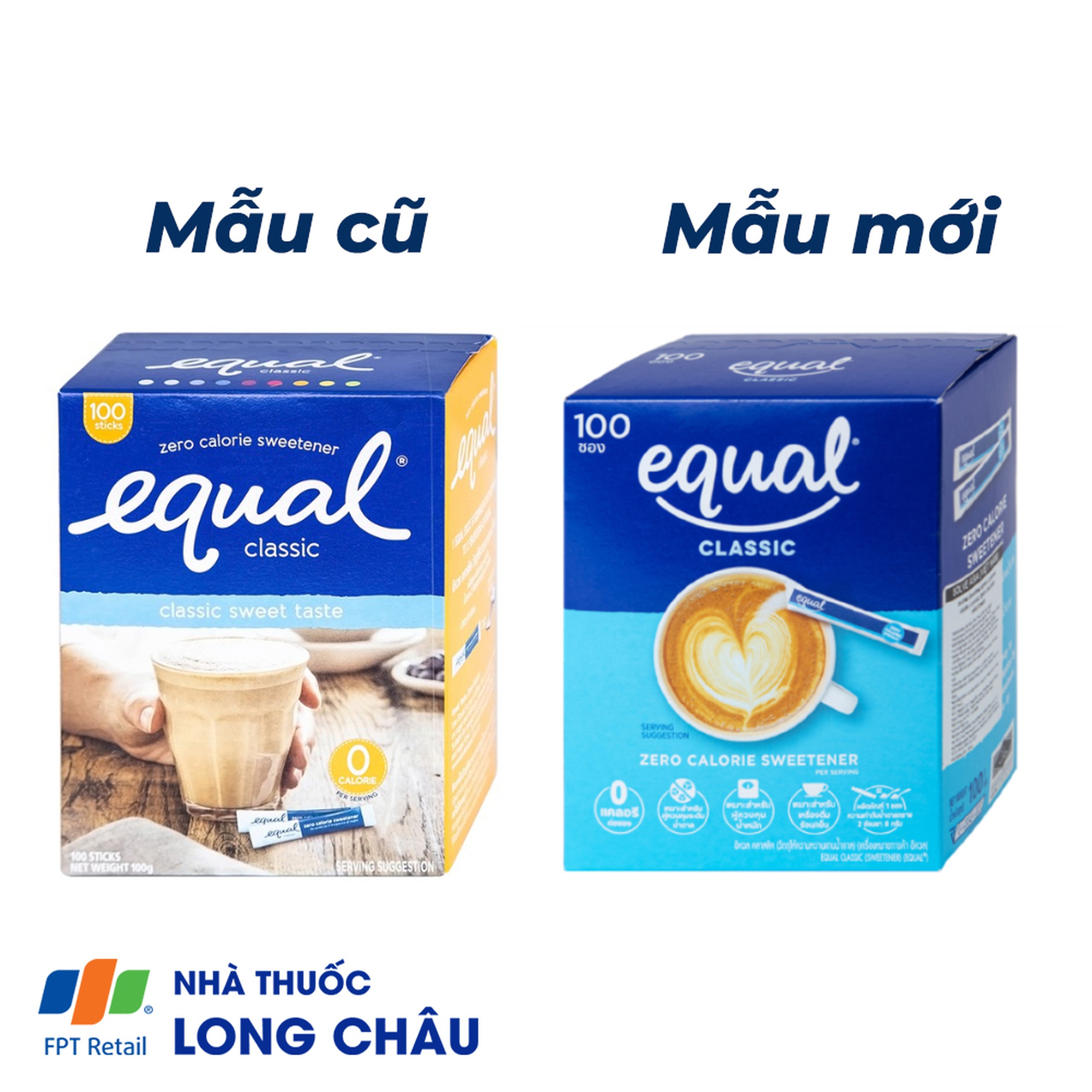 Đường Ăn Kiêng Không Calo Equal Classic Zero Calorie Sweetener (100 gói)