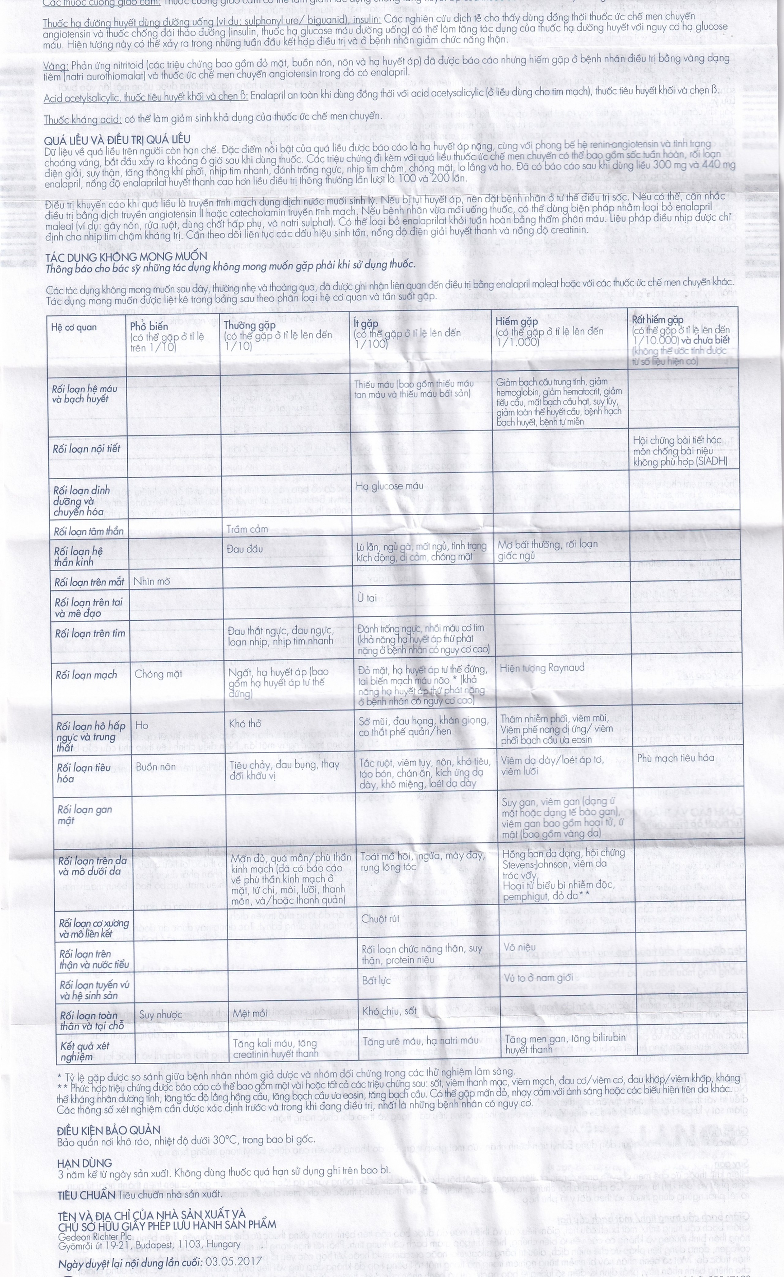 Thuốc Ednyt 5mg Gedeon điều trị tăng huyết áp, suy tim (3 vỉ x 10 viên)