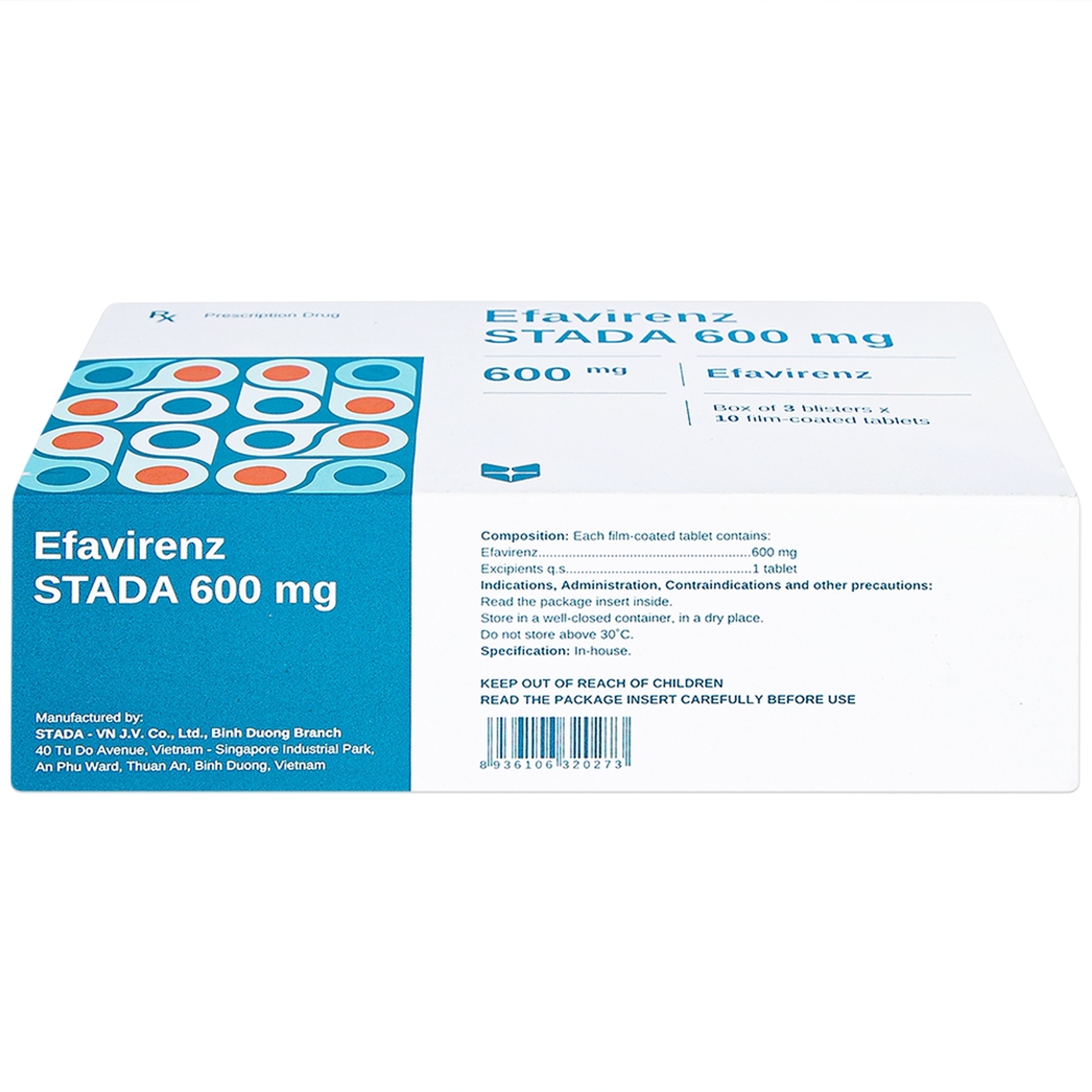 Thuốc Efavirenz Stella 600mg phòng ngừa sau phơi nhiễm HIV (3 vỉ x 10 viên)