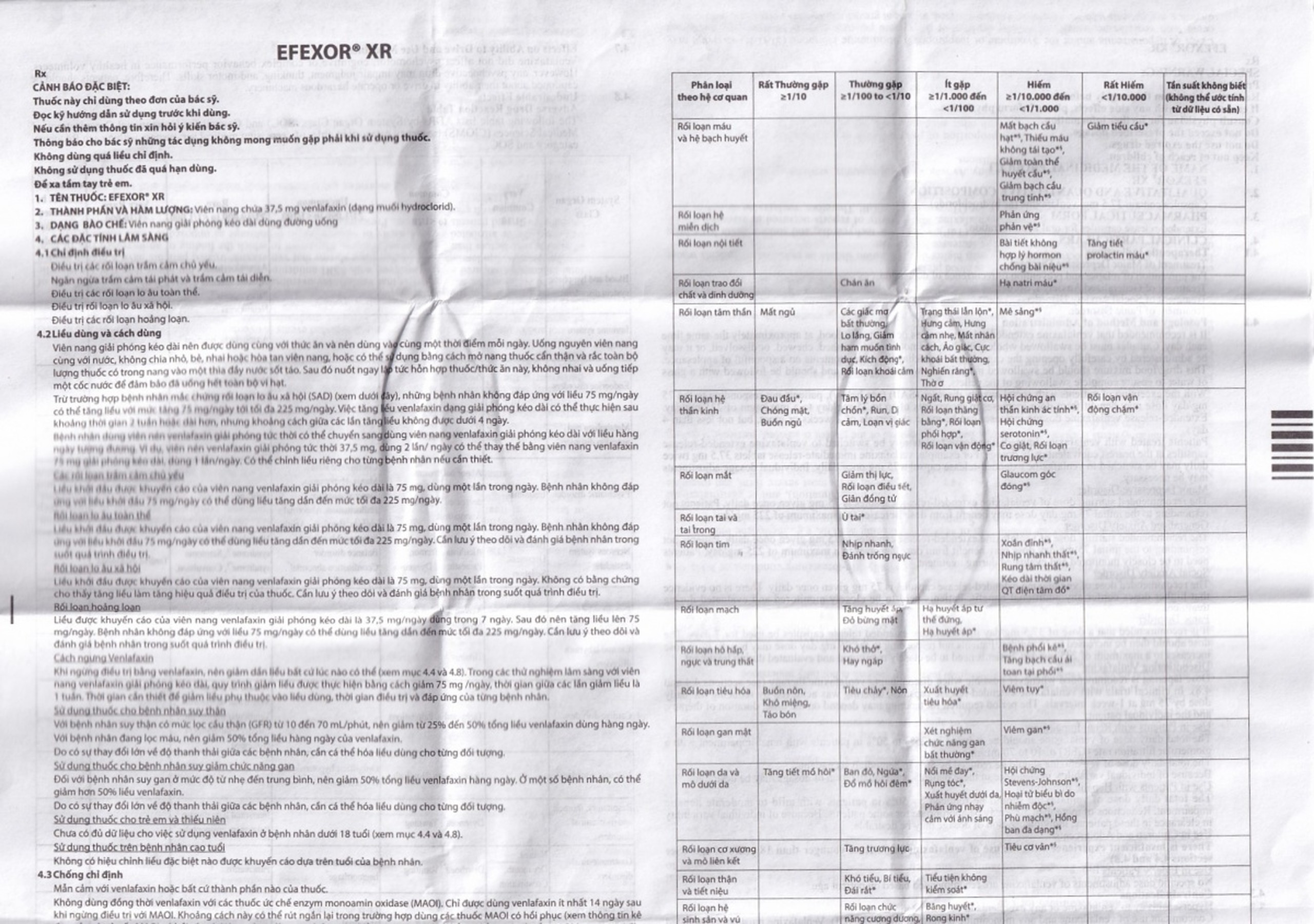 Thuốc Efexor XR 37.5mg Pfizer điều trị các rối loạn trầm cảm chủ yếu (1 vỉ x 7 viên)