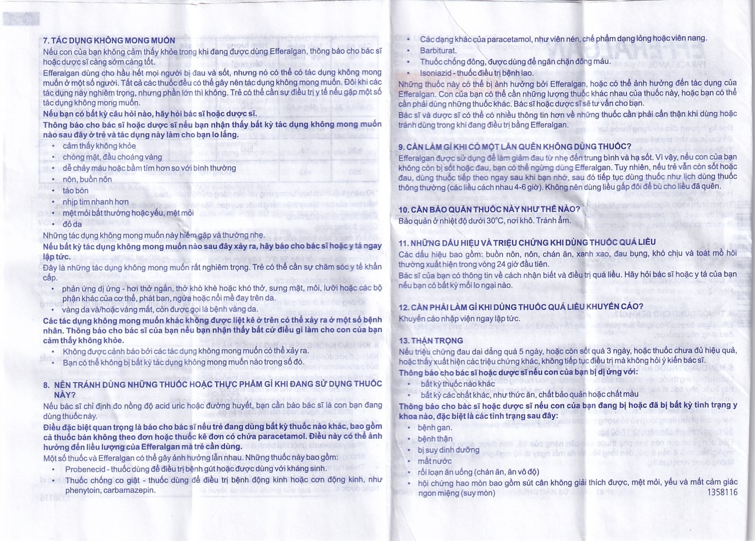 Bột sủi Efferalgan 250mg UPSA SAS giảm đau, hạ sốt (12 gói)