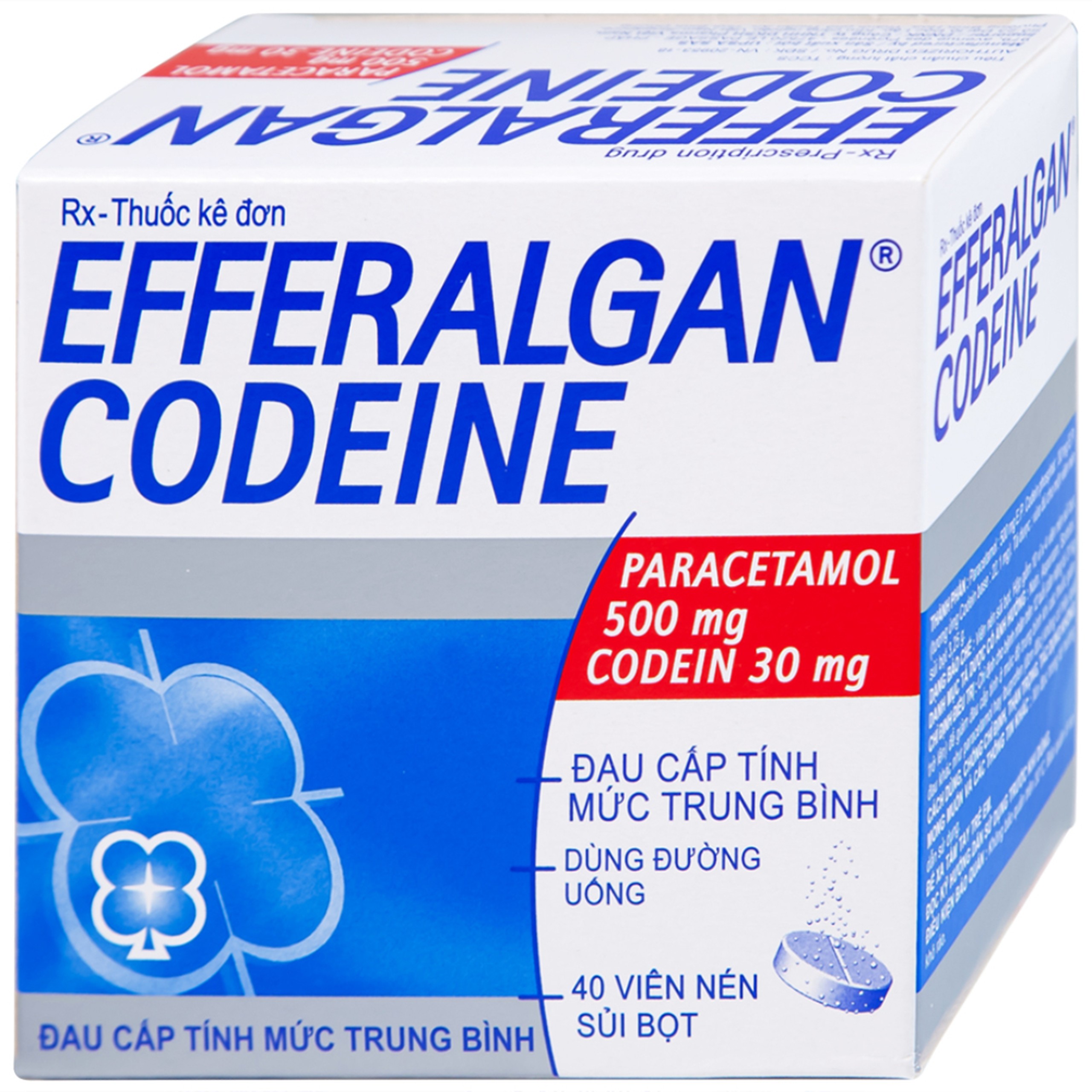 Viên sủi Efferalgan Codeine giảm đau cấp tính mức độ trung bình (10 vỉ x 4 viên)
