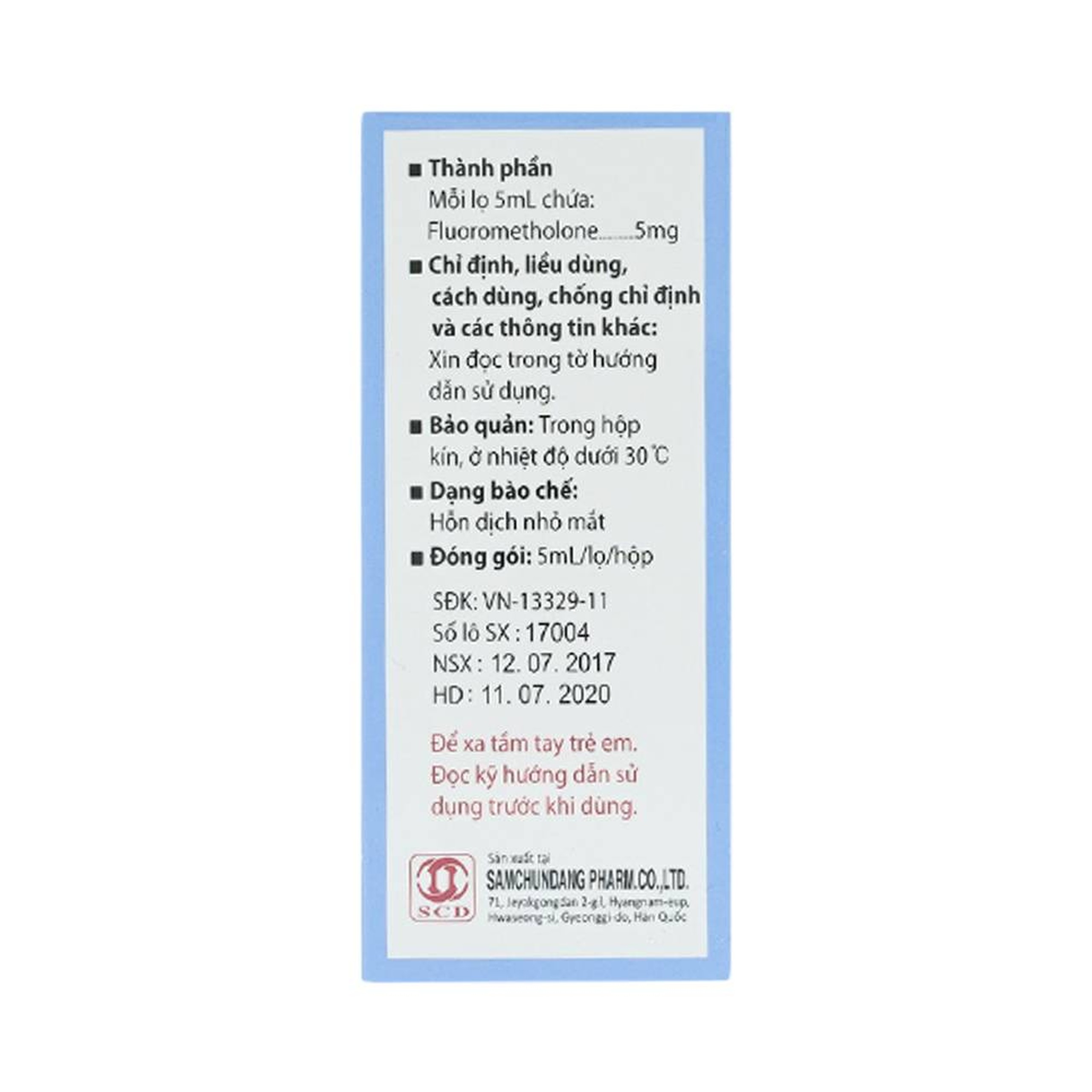 Thuốc tra mắt Eporon điều trị viêm mí mắt, viêm kết mạc (5ml)