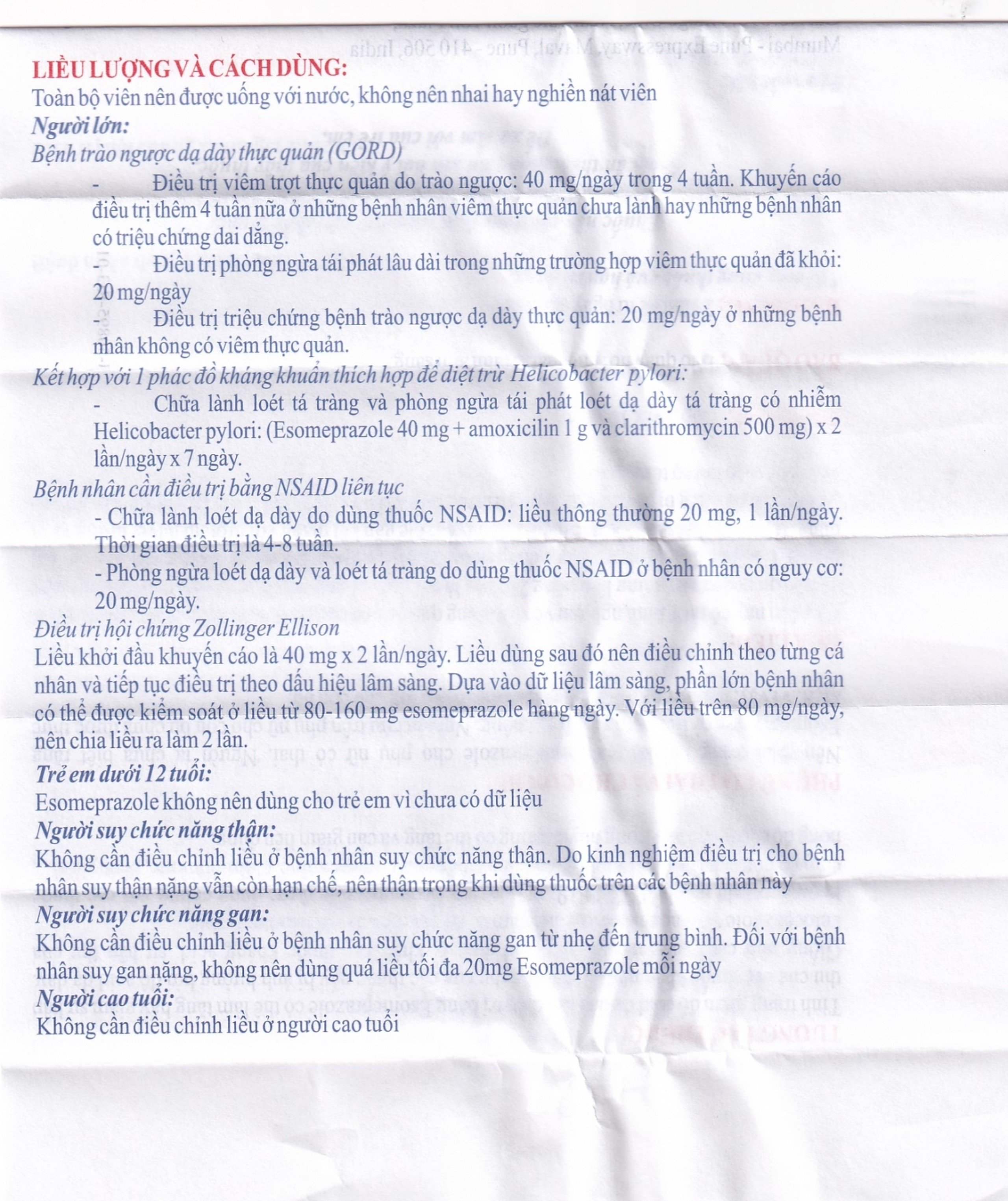 Thuốc Esapbe 40 Sterling Healthcare điều trị trào ngược dạ dày thực quản (3 vỉ x 10 viên)