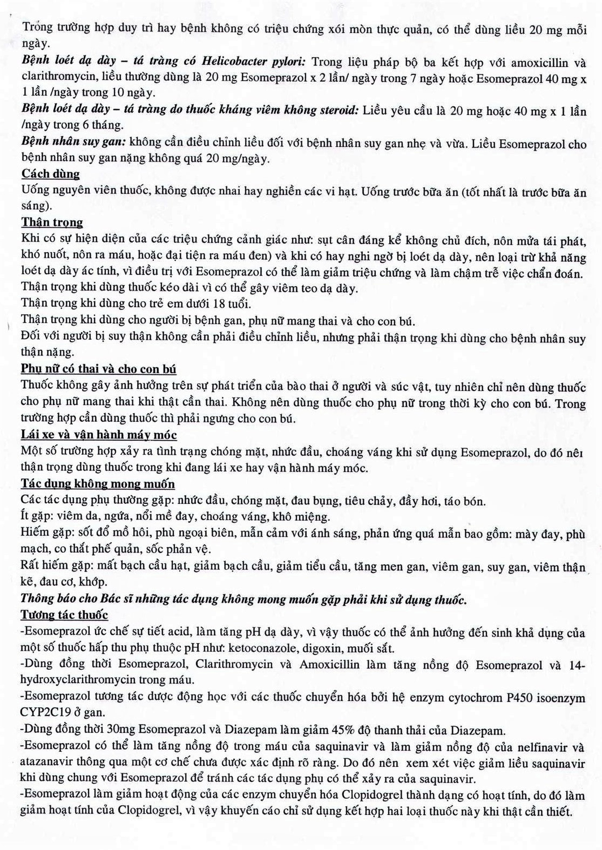 Thuốc Esomeprazol 40-US điều trị trào ngược dạ dày, thực quản (3 vỉ x 10 viên)