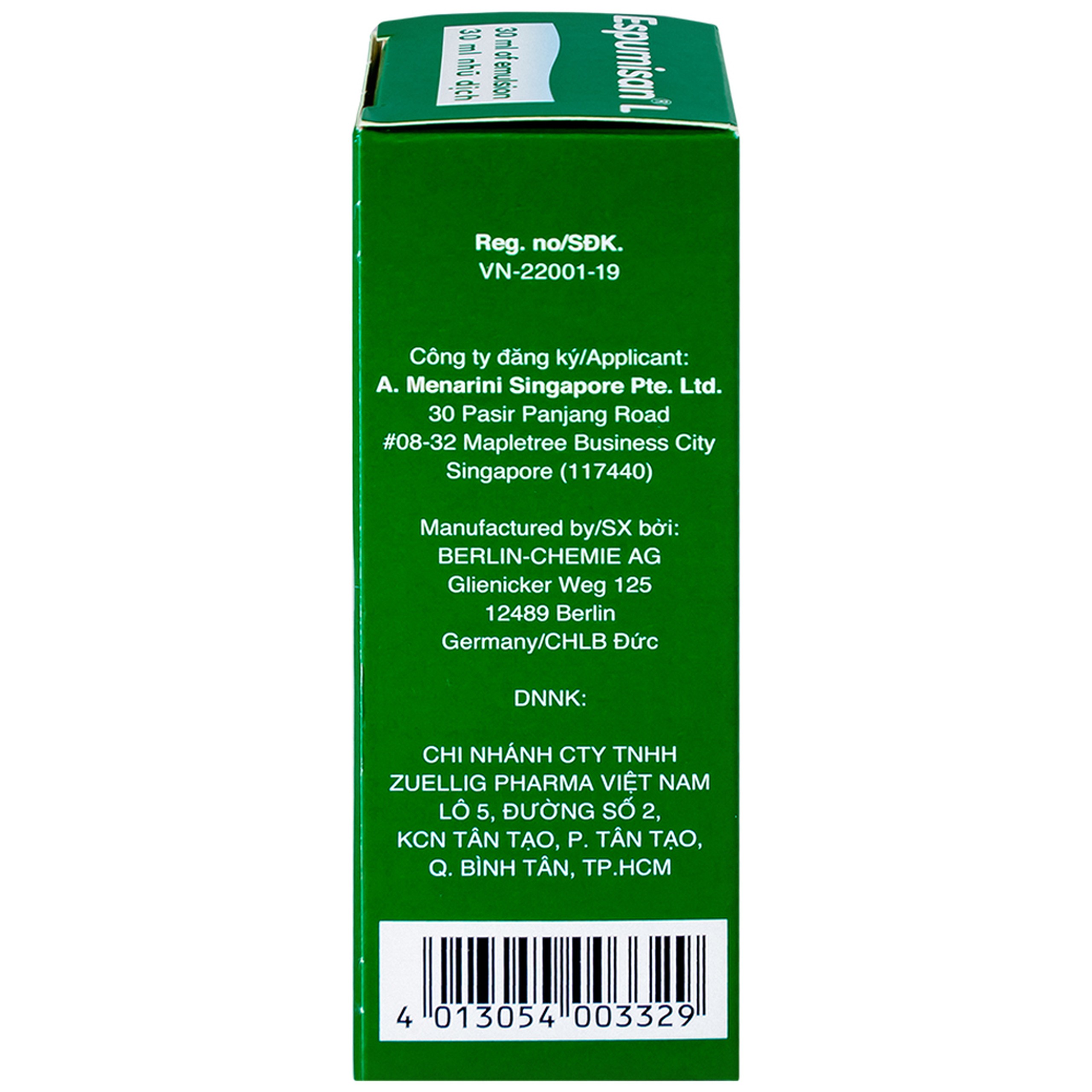 Nhũ dịch Espumisan L Menarini điều trị các triệu chứng chướng bụng, đau bụng (30ml)