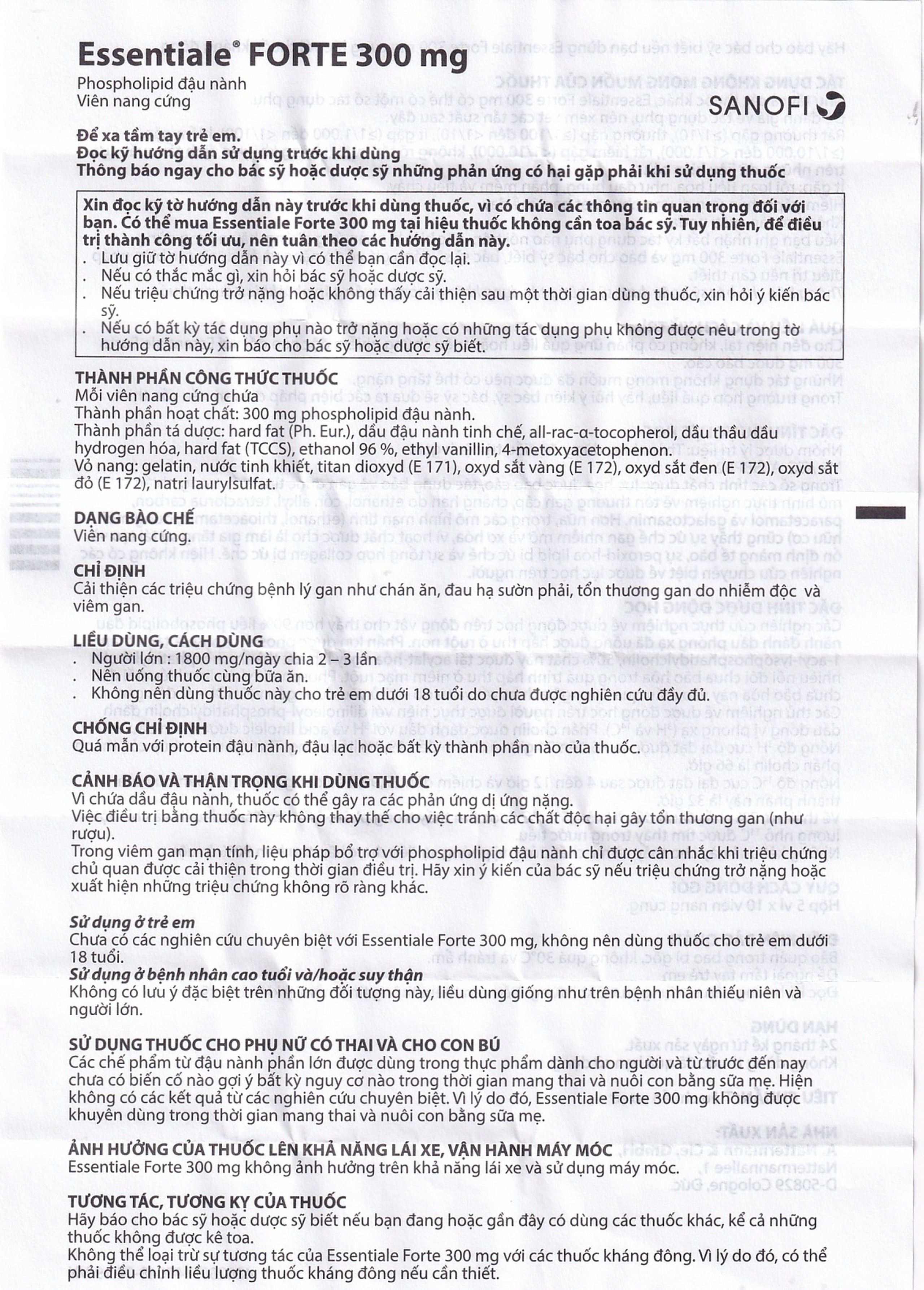 Thuốc Essentiale Forte 300mg Natterman cải thiện các triệu chứng bệnh lý gan (5 vỉ x 10 viên)