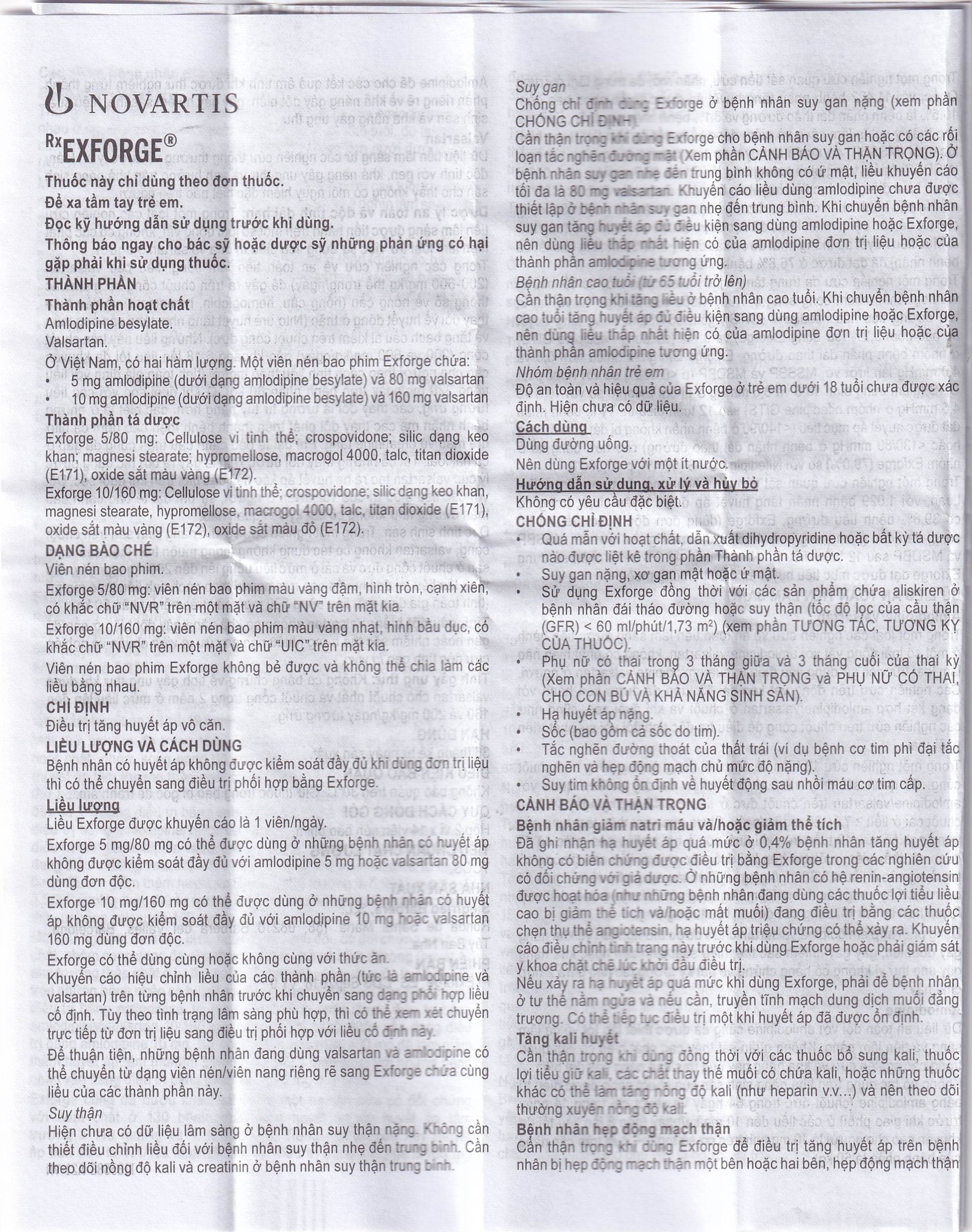 Thuốc Exforge 5mg/80mg Novartis điều trị tăng huyết áp vô căn (2 vỉ x 14 viên)