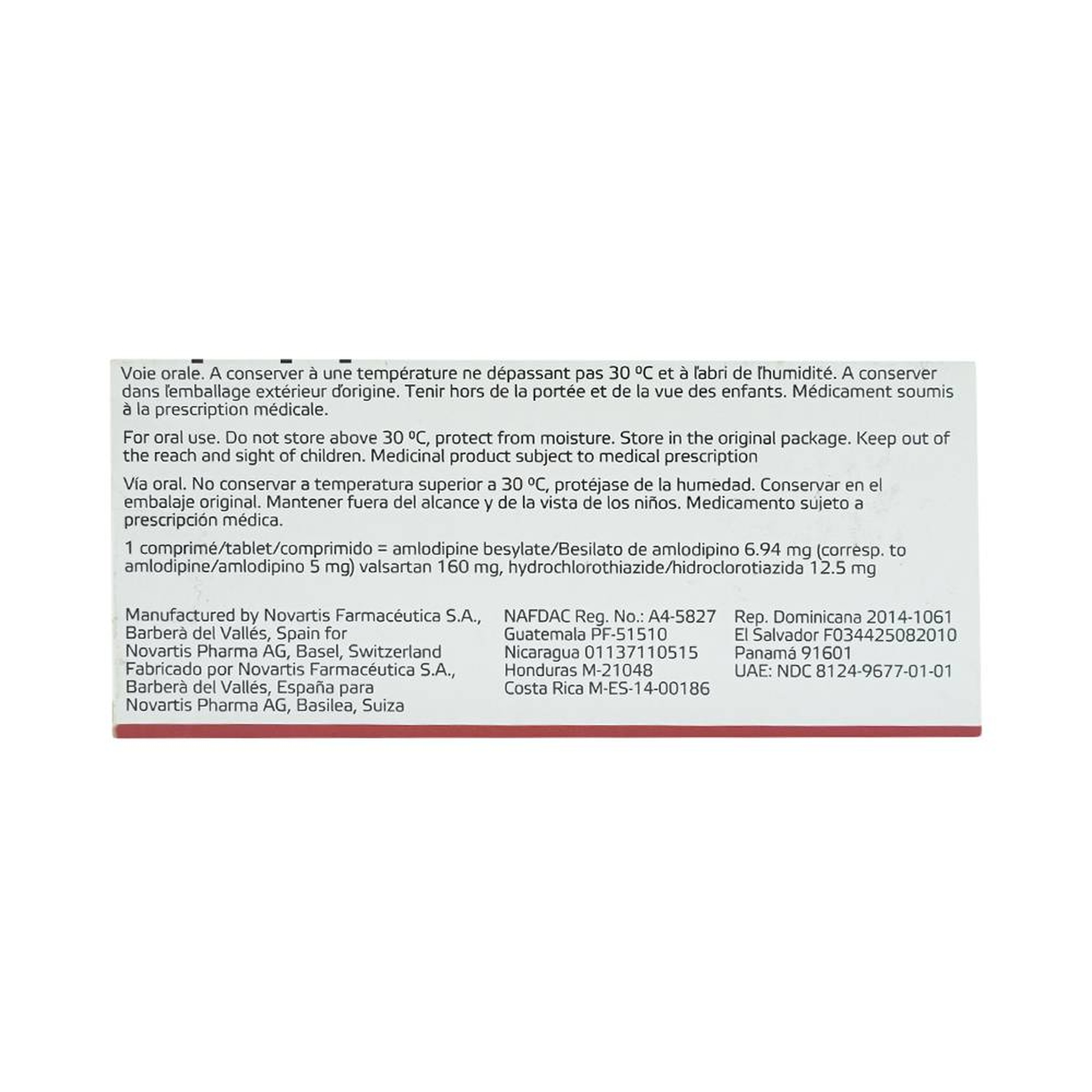 Thuốc Exforge HCT 5mg/160mg/12.5mg Novartis điều trị tăng huyết áp vô căn (4 vỉ x 7 viên)