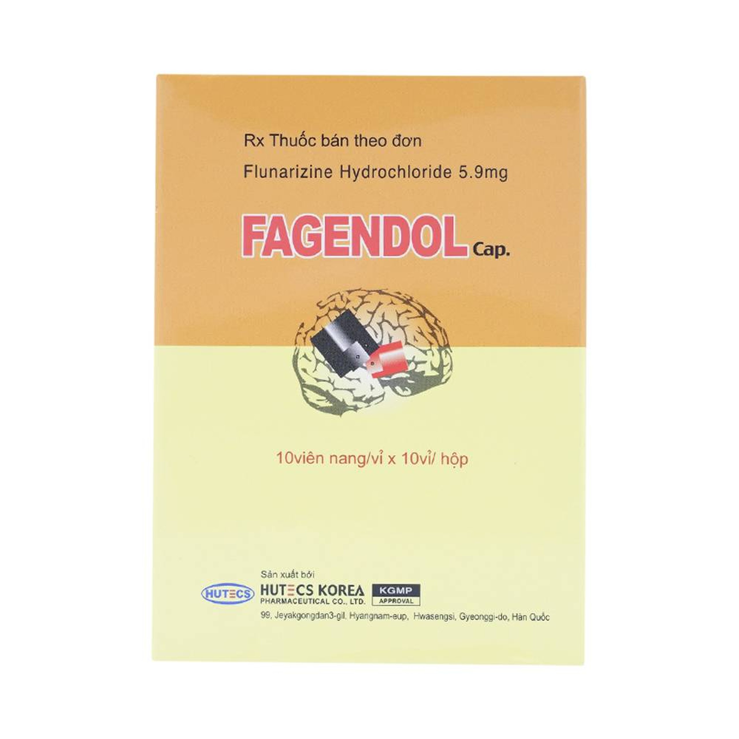 Thuốc Fagendol 5mg Hutecs điều trị dự phòng chứng đau nửa đầu (10 vỉ x 10 viên)