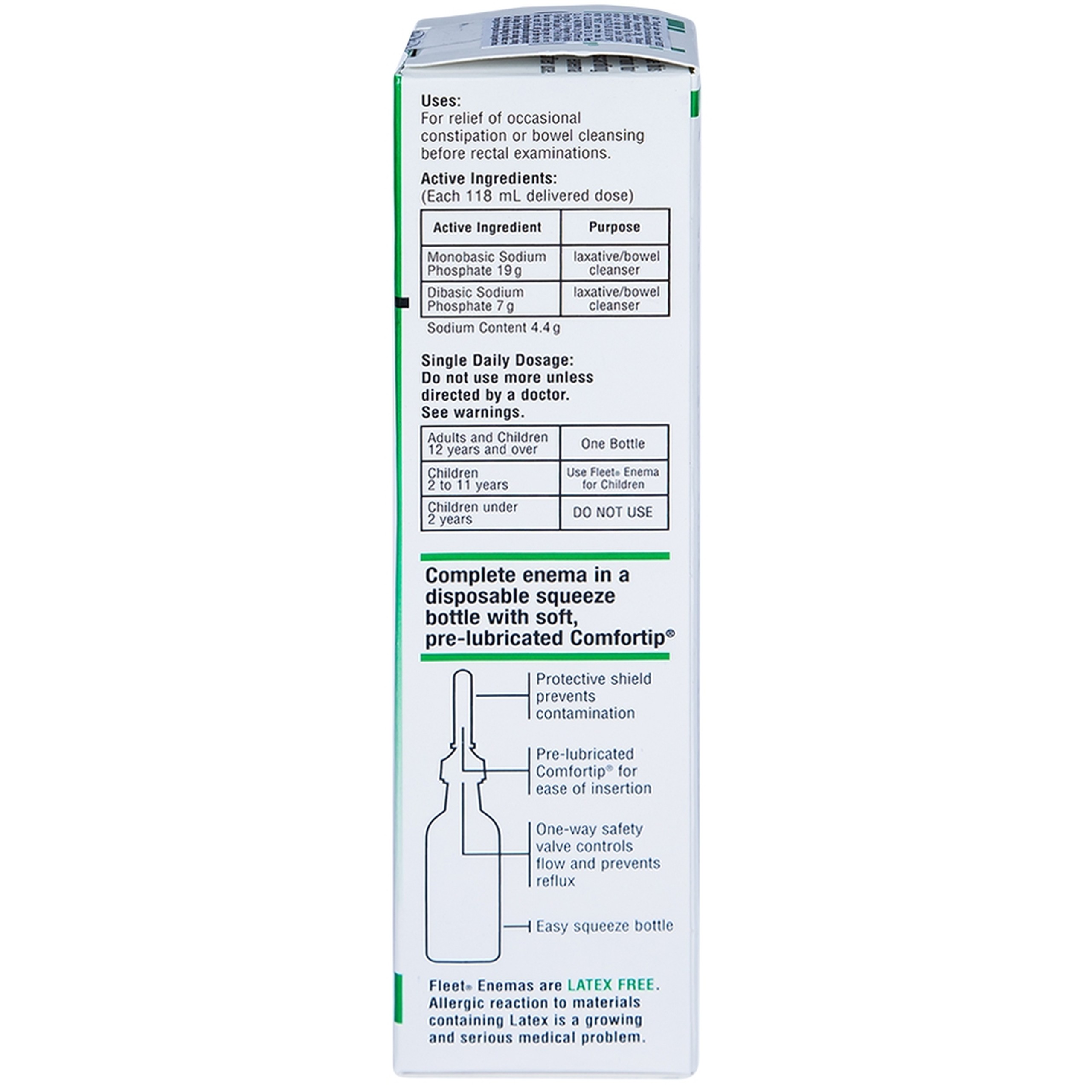 Dung dịch thụt trực tràng Fleet Enema giảm chứng táo bón không thường xuyên (133ml)