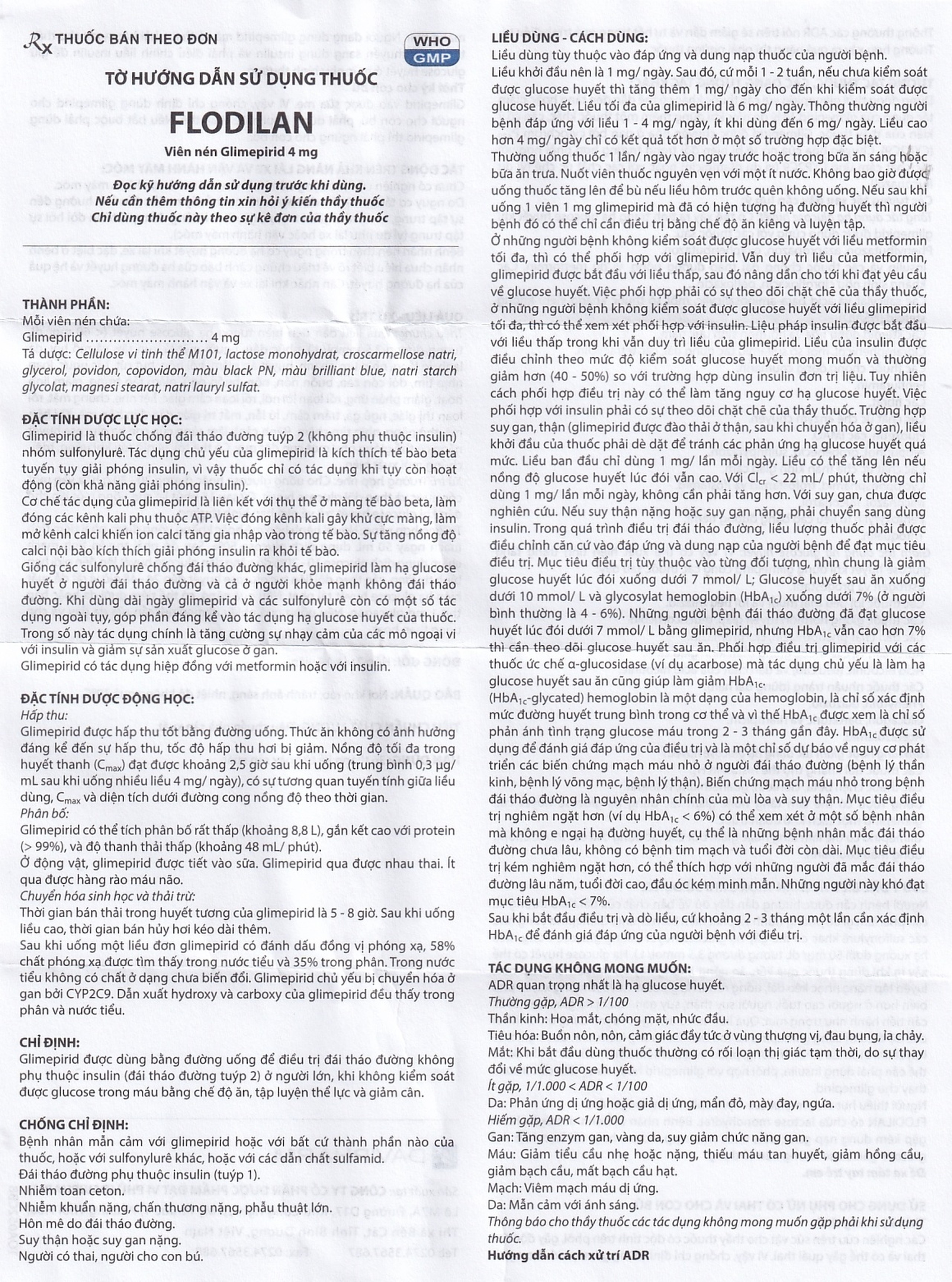 Thuốc Flodilan Davipharm điều trị đái tháo đường tuýp 2 (2 vỉ x 14 viên)