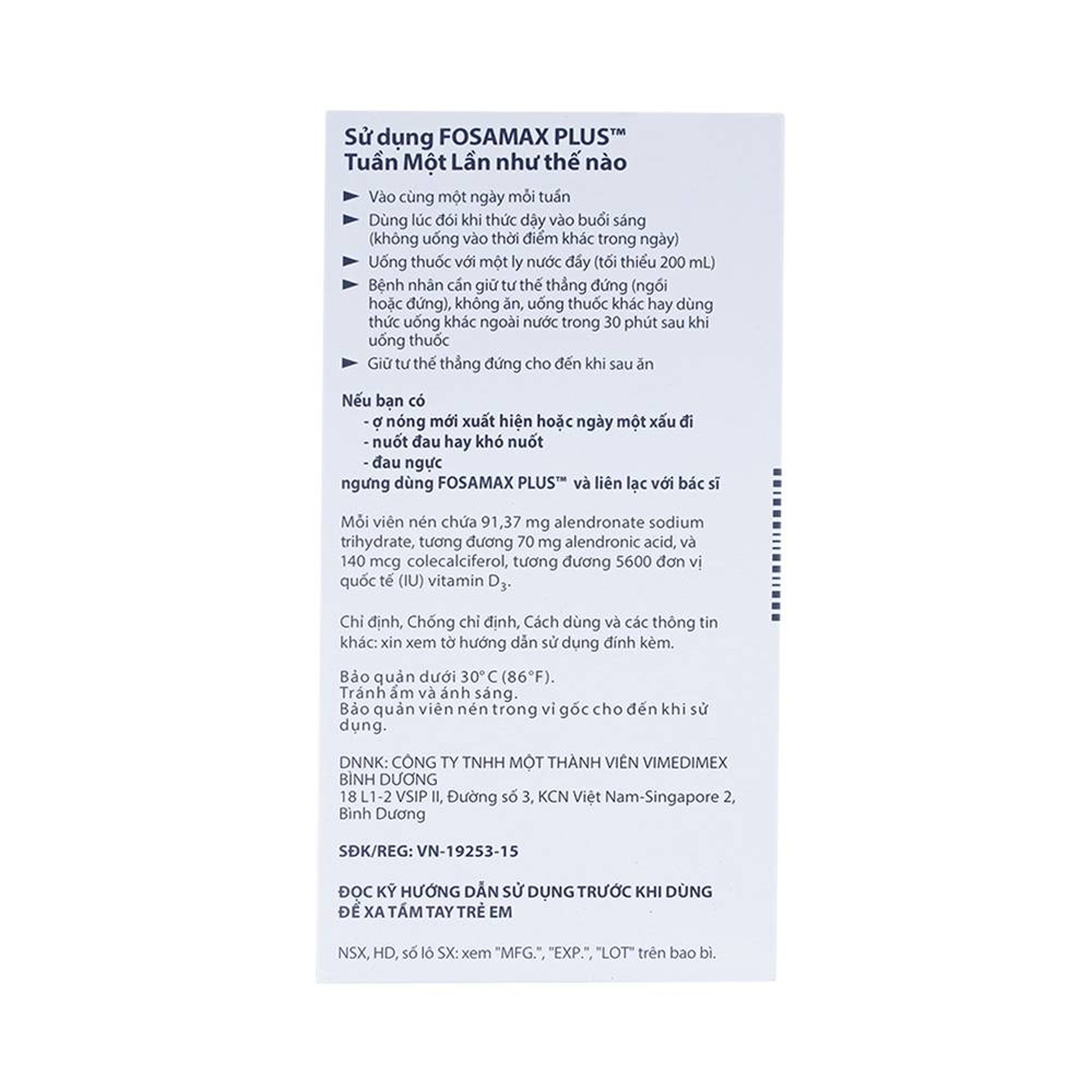 Thuốc Fosamax Plus 70mg/5600IU MSD điều trị loãng xương (1 vỉ x 4 viên)