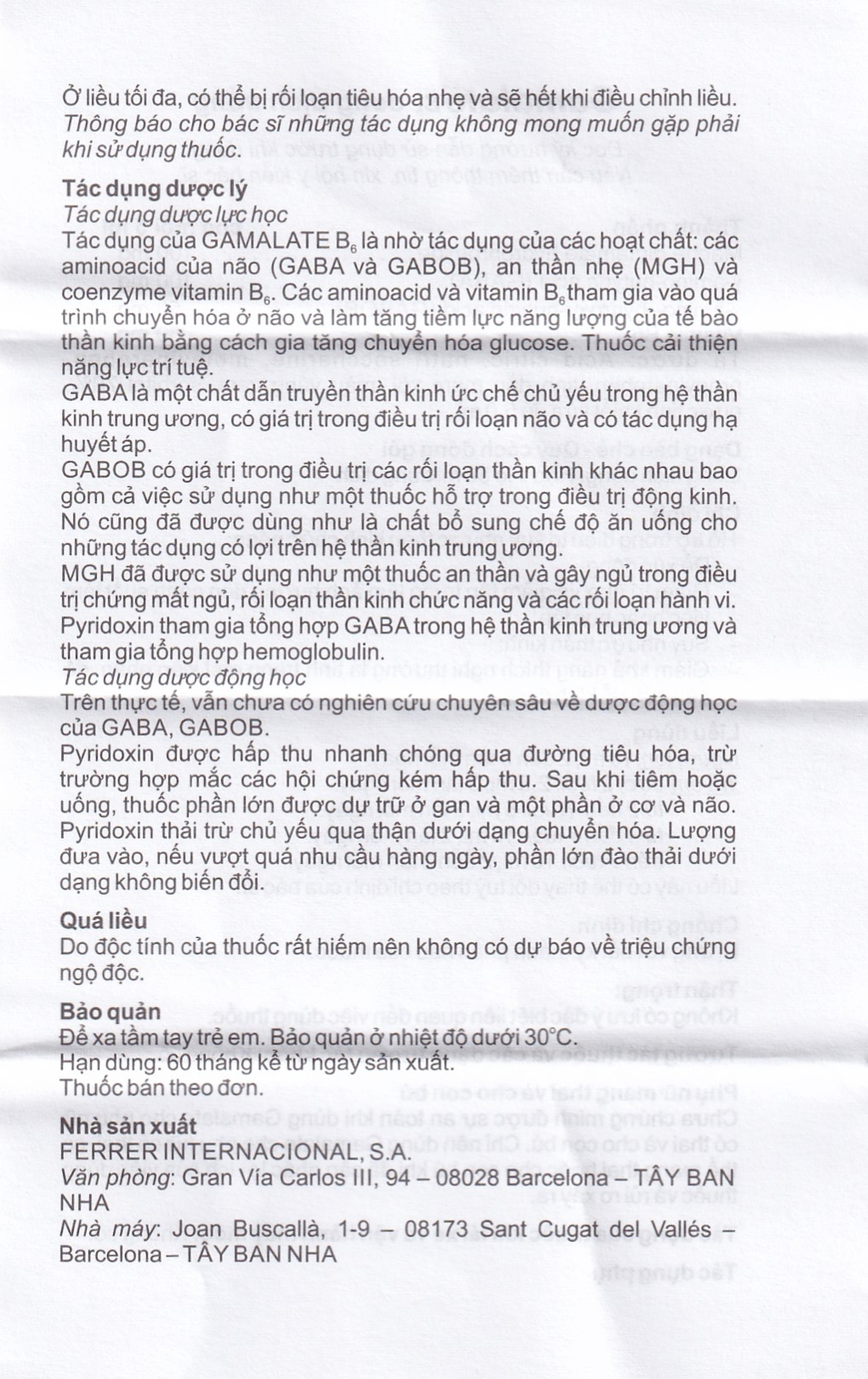 Dung dịch Gamalate B6 điều trị suy nhược thần kinh (80ml)