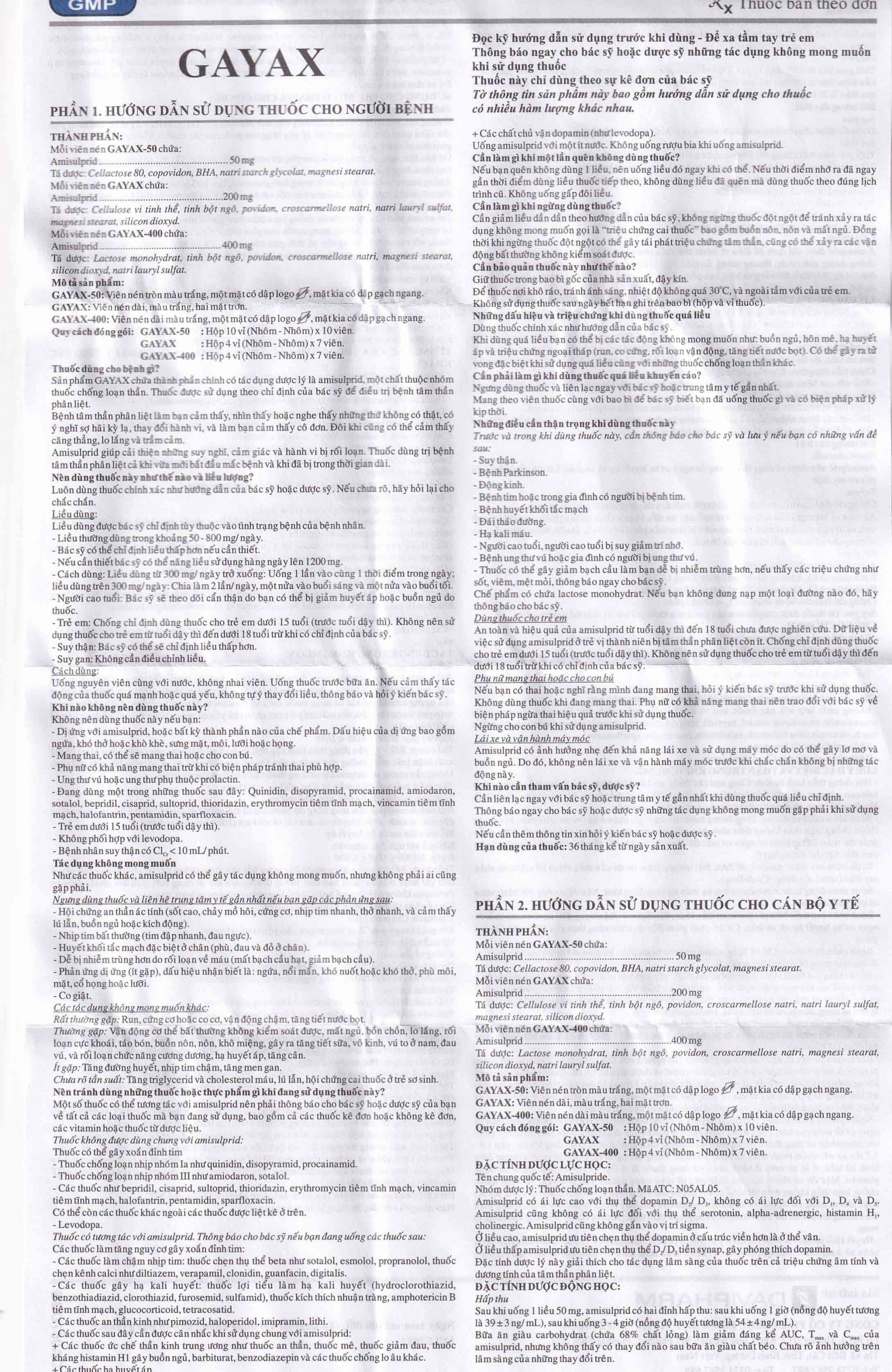 Thuốc GayaX Davipharm điều trị tâm thần phân liệt (4 vỉ x 7 viên)