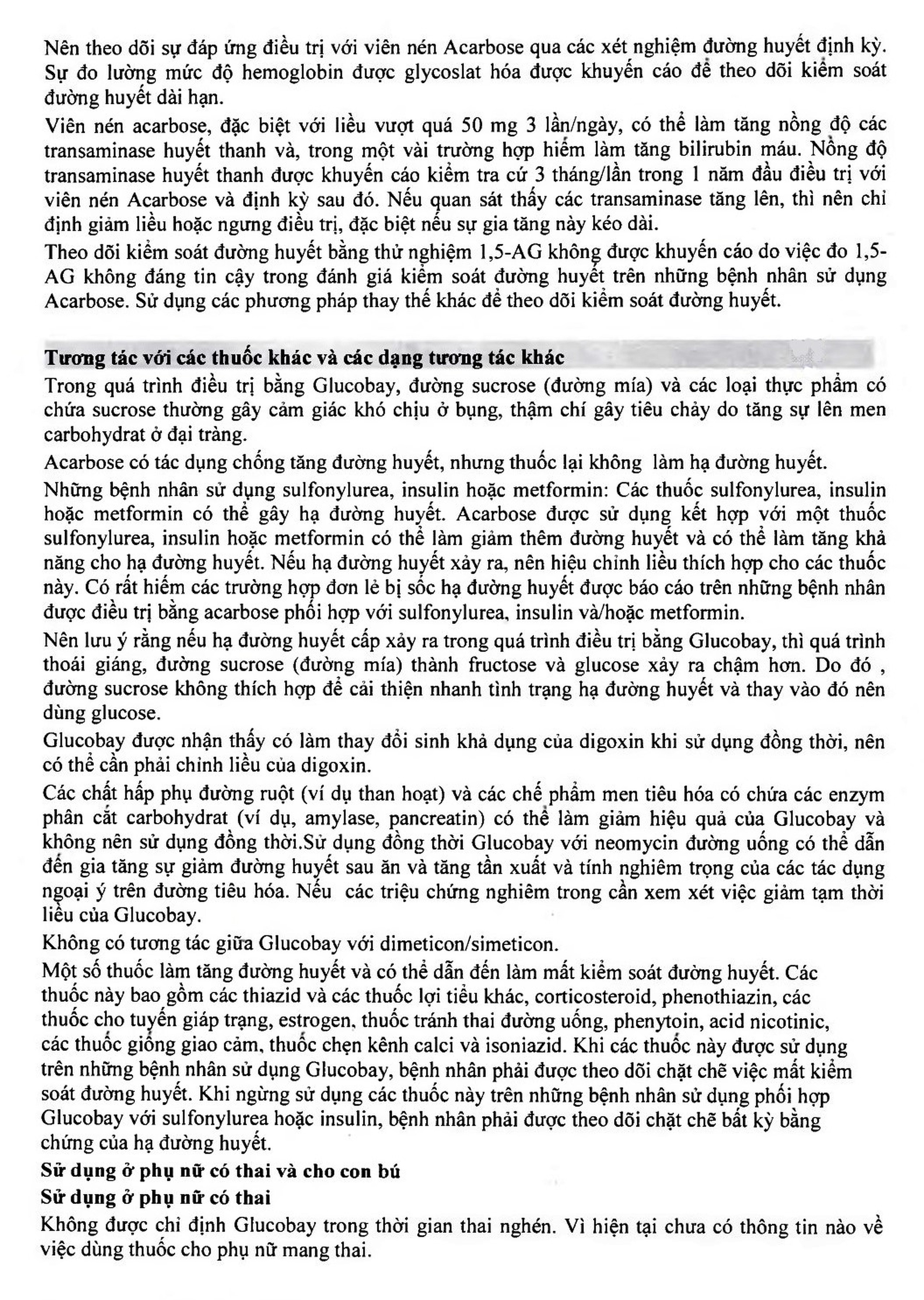 Thuốc Glucobay 50 điều trị kết hợp chế độ ăn kiêng cho bệnh nhân đái tháo đường (10 vỉ x 10 viên)