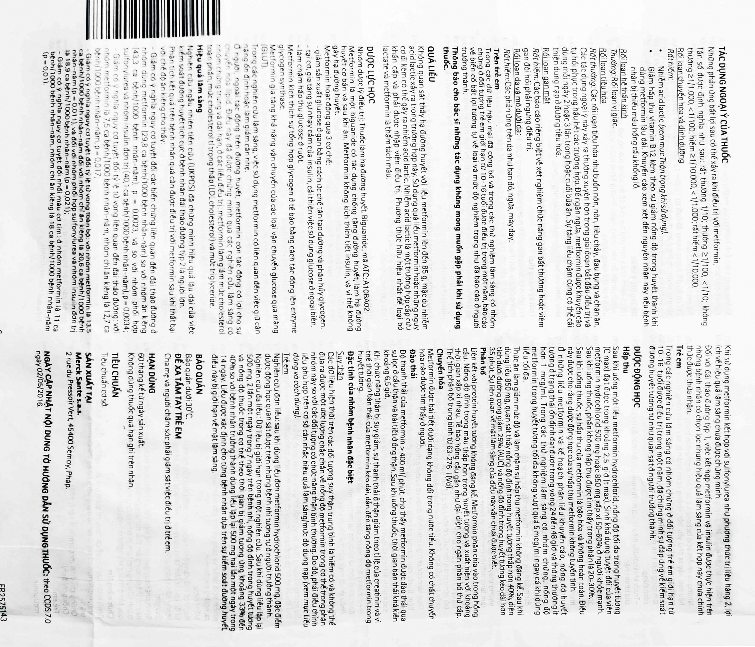 Thuốc Glucophage 850mg Merck điều trị đái tháo đường típ 2 (5 vỉ x 20 viên)