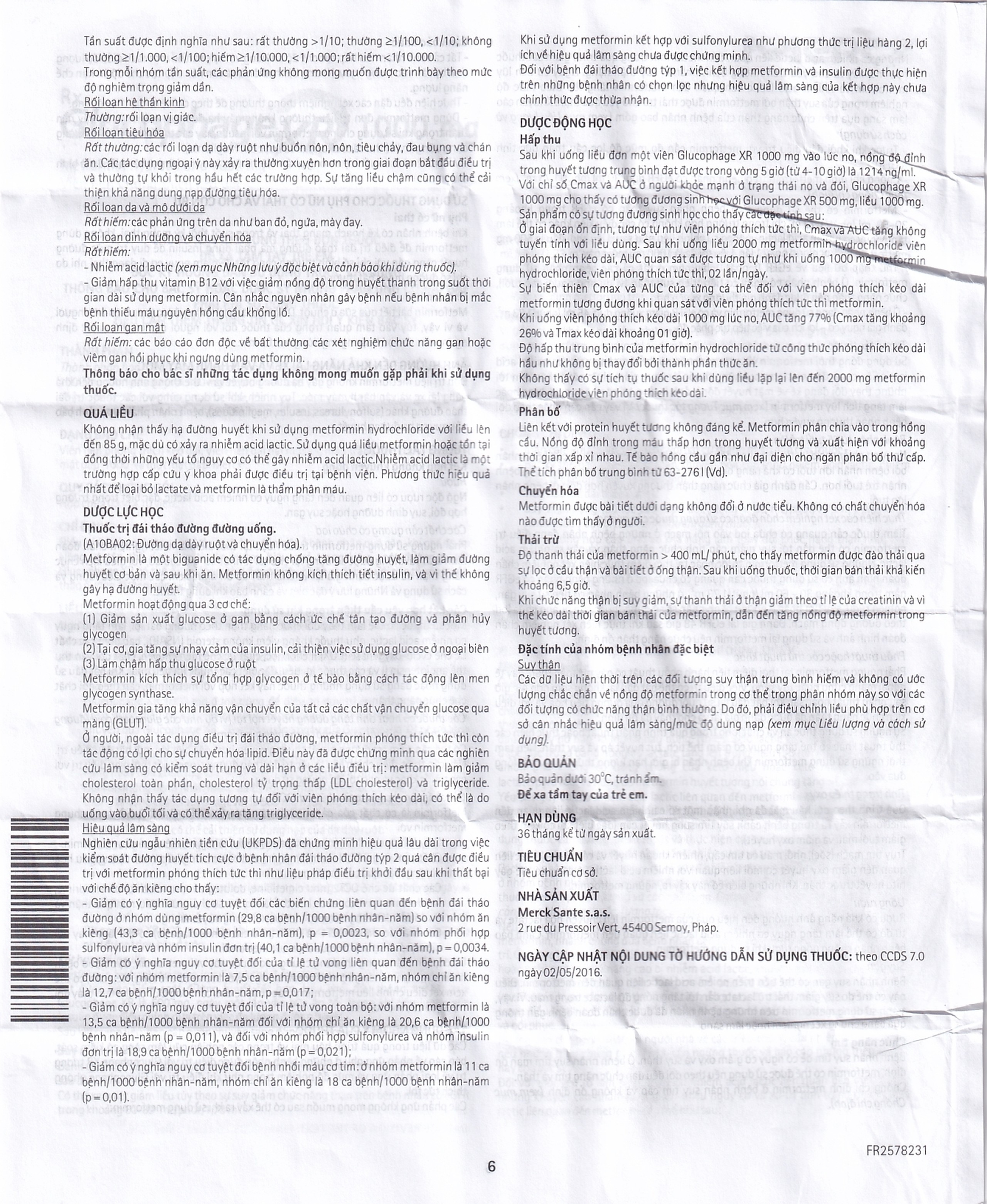 Thuốc Glucophage XR 1000mg Merck điều trị tiểu đường típ 2 (3 vỉ x 10 viên)