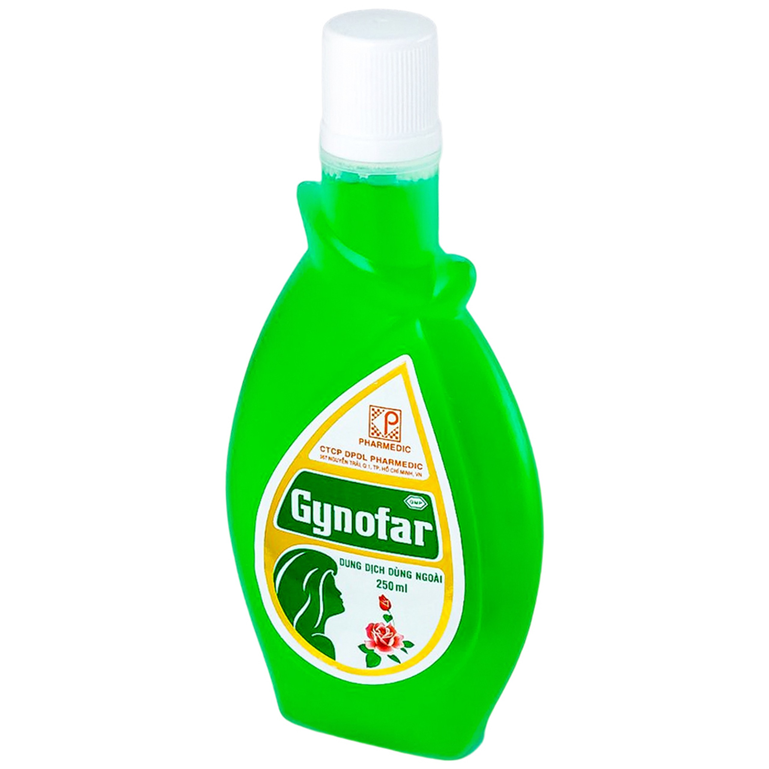 Dung dịch vệ sinh Gynofar Pharmedic điều trị ngứa âm hộ, viêm âm đạo, huyết trắng (250ml)